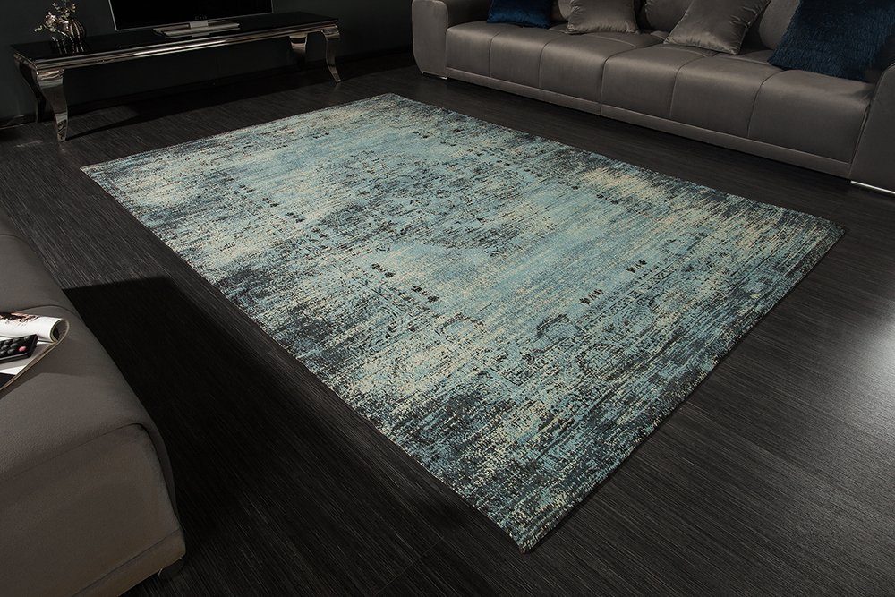 Teppich OLD MARRAKESCH 240x160cm antik blau, Vintage im · · Used-Look Stil orientalischer Wohnzimmer rechteckig, · riess-ambiente