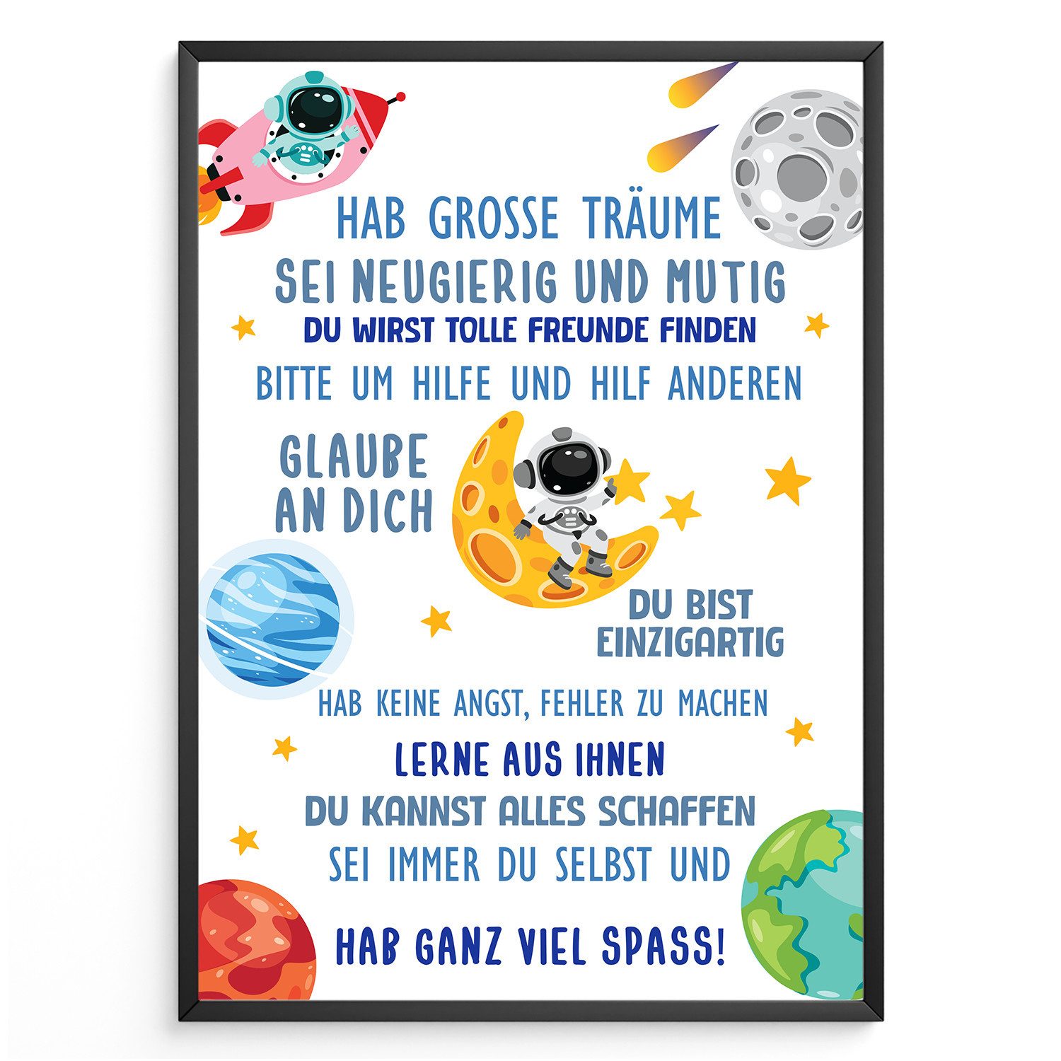 Tigerlino Плакат Affirmationsposter Geschenk zum Schulanfang Einschulung Schulkind