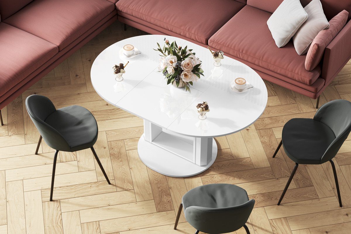 designimpex Couchtisch Design HEM-111 Hochglanz ausziehbar höhenverstellbar Tisch