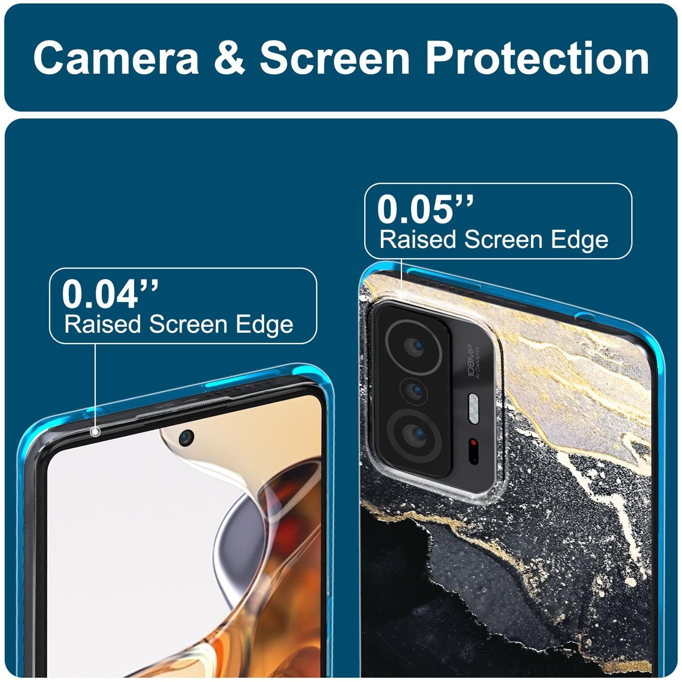 CoolGadget Handyhülle Marmor Slim Case für Xiaomi 11T / 11T Pro 6,67 Zoll, Hülle Dünne Silikon Schutzhülle für Xiaomi 11T, 11T Pro Hülle