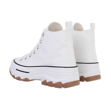 Ital-Design Damen High-Top Freizeit Sneakerboots (86016869) Flach Sneakers High in Weiß