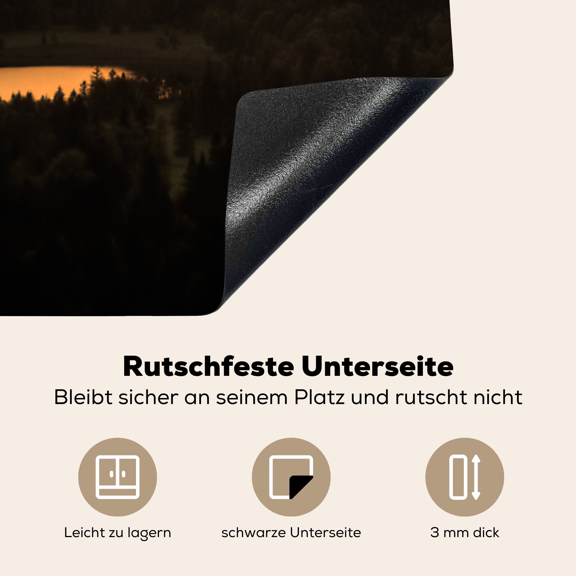 Ceranfeldabdeckung, cm, tlg), über küche Arbeitsplatte Sonnenuntergang 78x78 in (1 MuchoWow Bayern Deutschland, Herdblende-/Abdeckplatte für Neuschwanstein Vinyl,