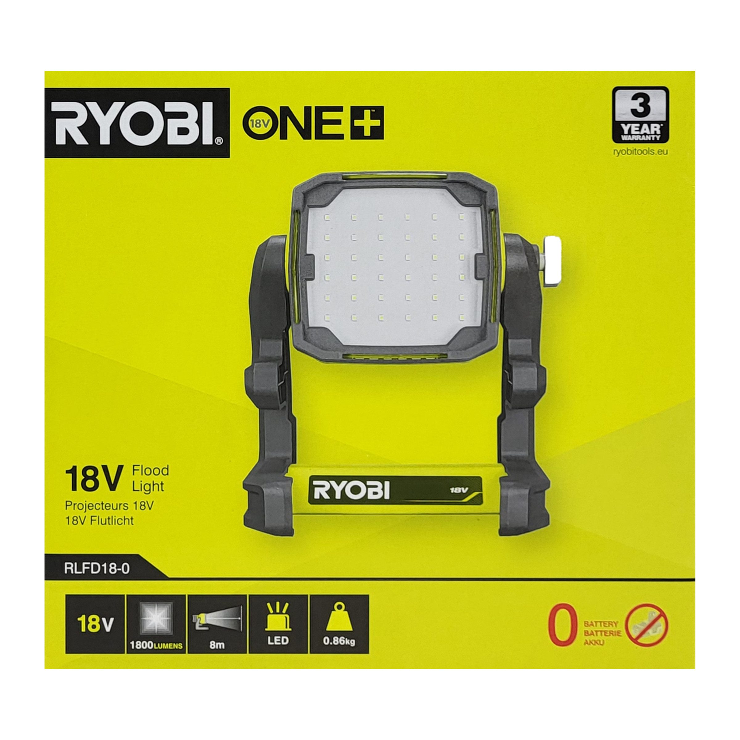 RYOBI Arbeitsleuchte Ryobi 18V ONE+ LED Arbeitsleuchte 5133005399 – 1700 Lumen