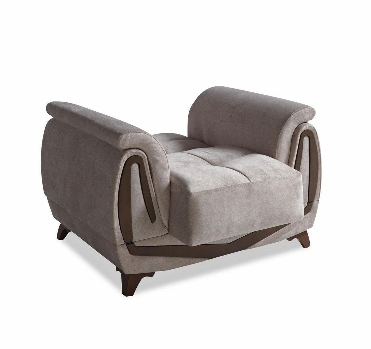 Stoff, Holz Sitzer Sofagarnitur 3+2+1+1 Luxus Sessel), Modern Wohnzimmer-Set In 2x Made Europe (3 Sofa JVmoebel / Sitzer Wohnzimmer / 2