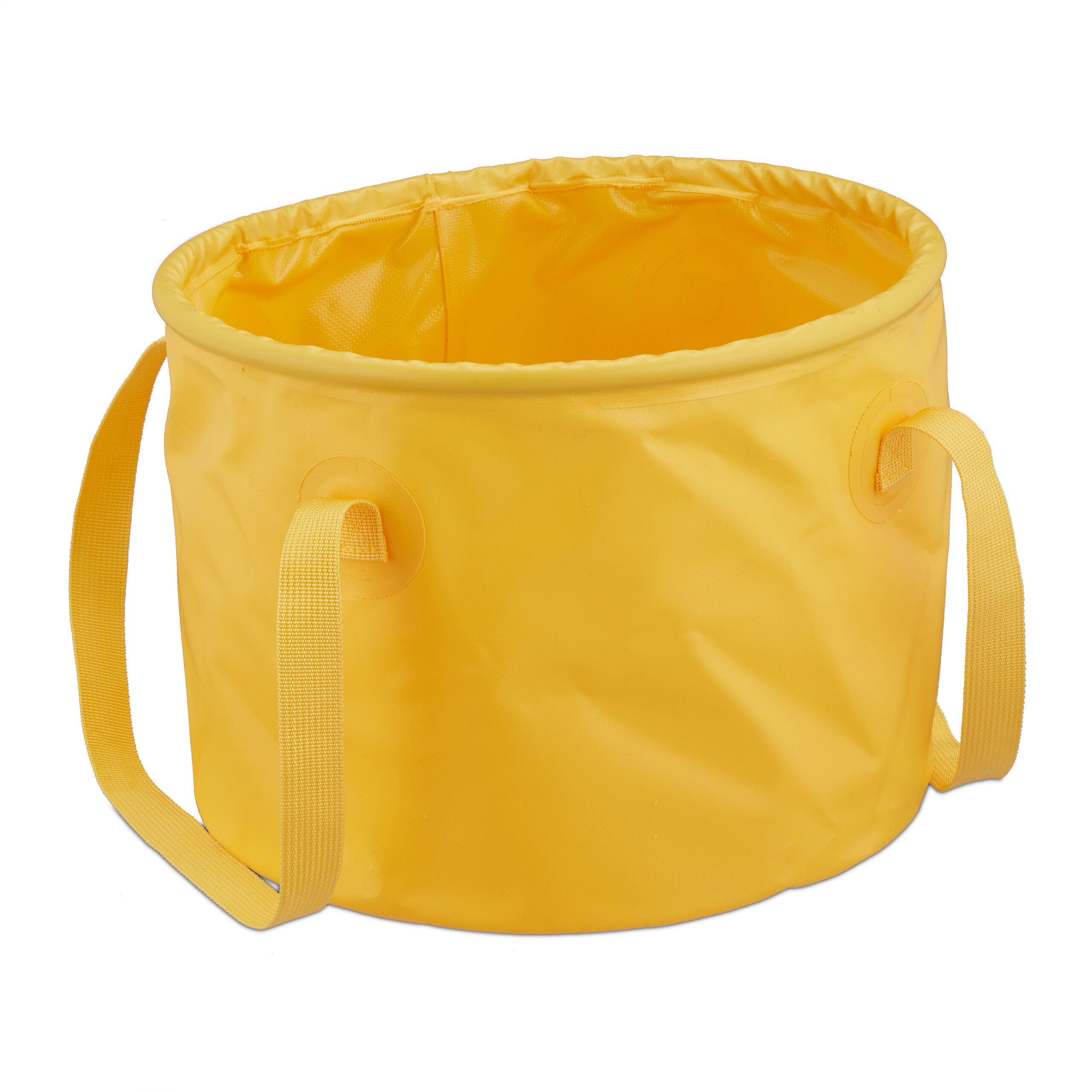 relaxdays Falteimer für Camping 15 Liter, (1-tlg), gelb