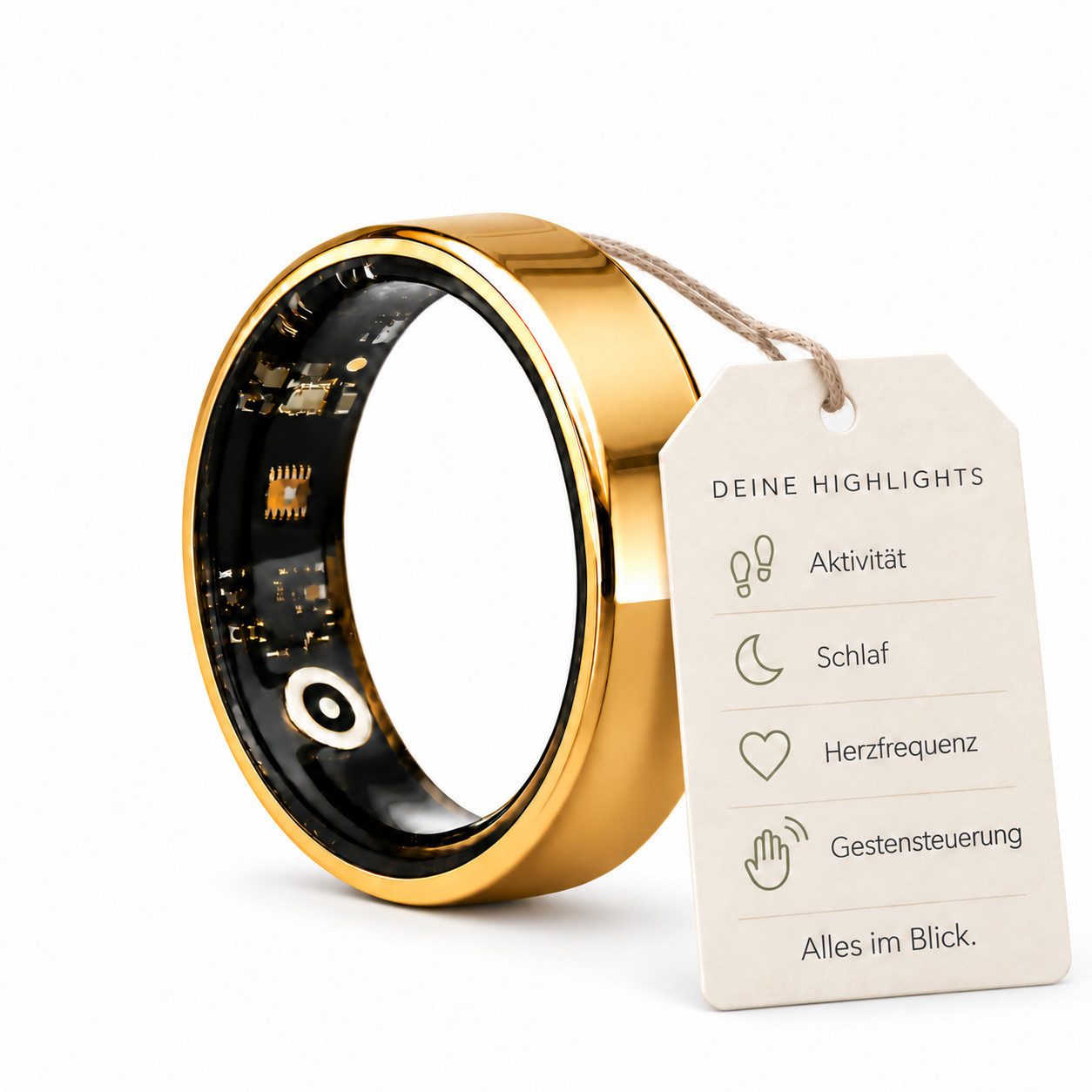 HS.SUPPLY Smart Ring Fitness Tracker, Fitnessring mit Schlaftracking, Pulsmessung (Komplett-Set), Aktivitäts- & Schlaftracking, Herzfrequenzmessung, Sauerstoffsättigung