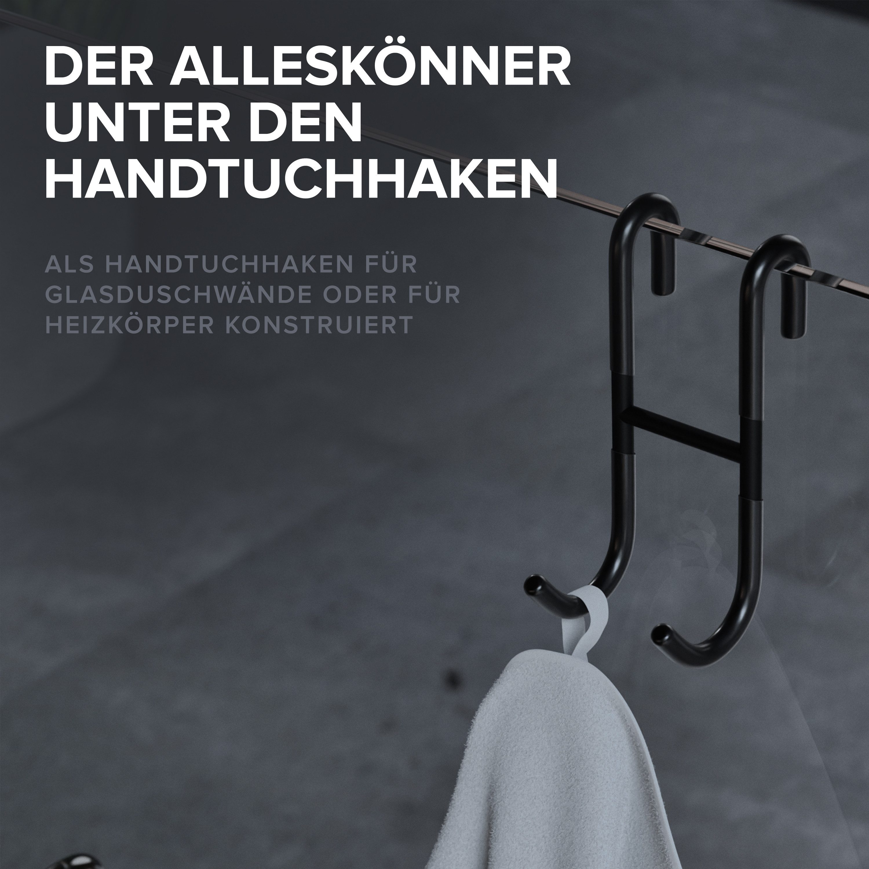 ovimar Handtuchhaken, (Packung, 2-St., 2), aus Edelstahl in Schwarz zur Zum Aufhängen