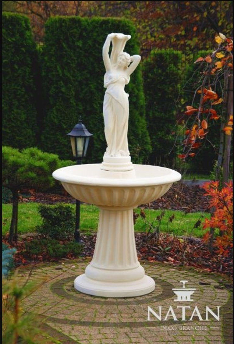 Fontaine Brunnen Gartenbrunnen Skulptur 182cm Springbrunnen Teich JVmoebel Garten
