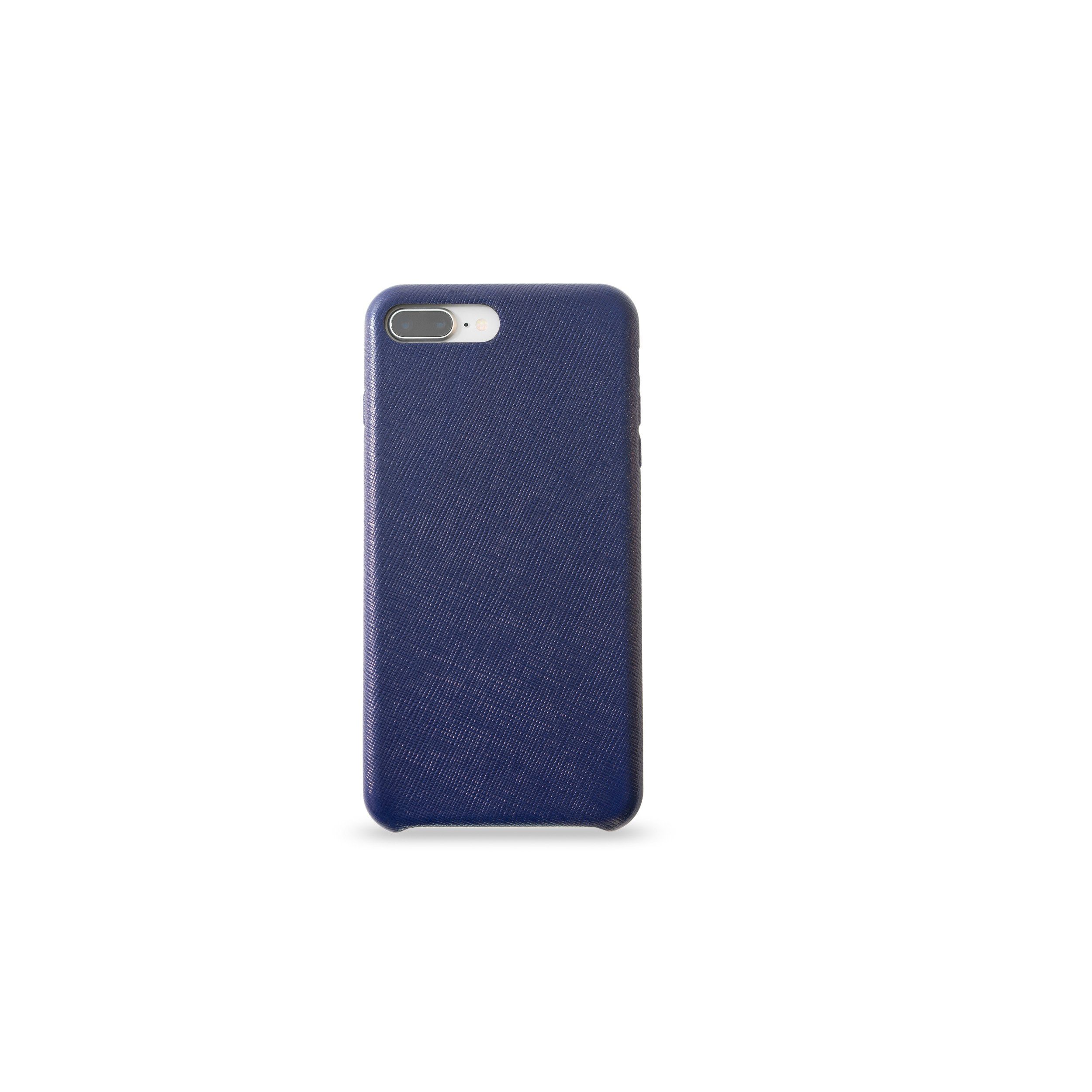 KMP Creative Lifesytle Product Handyhülle Echtleder Schutzhülle für iPhone 8 Plus Blue 5,5 Zoll