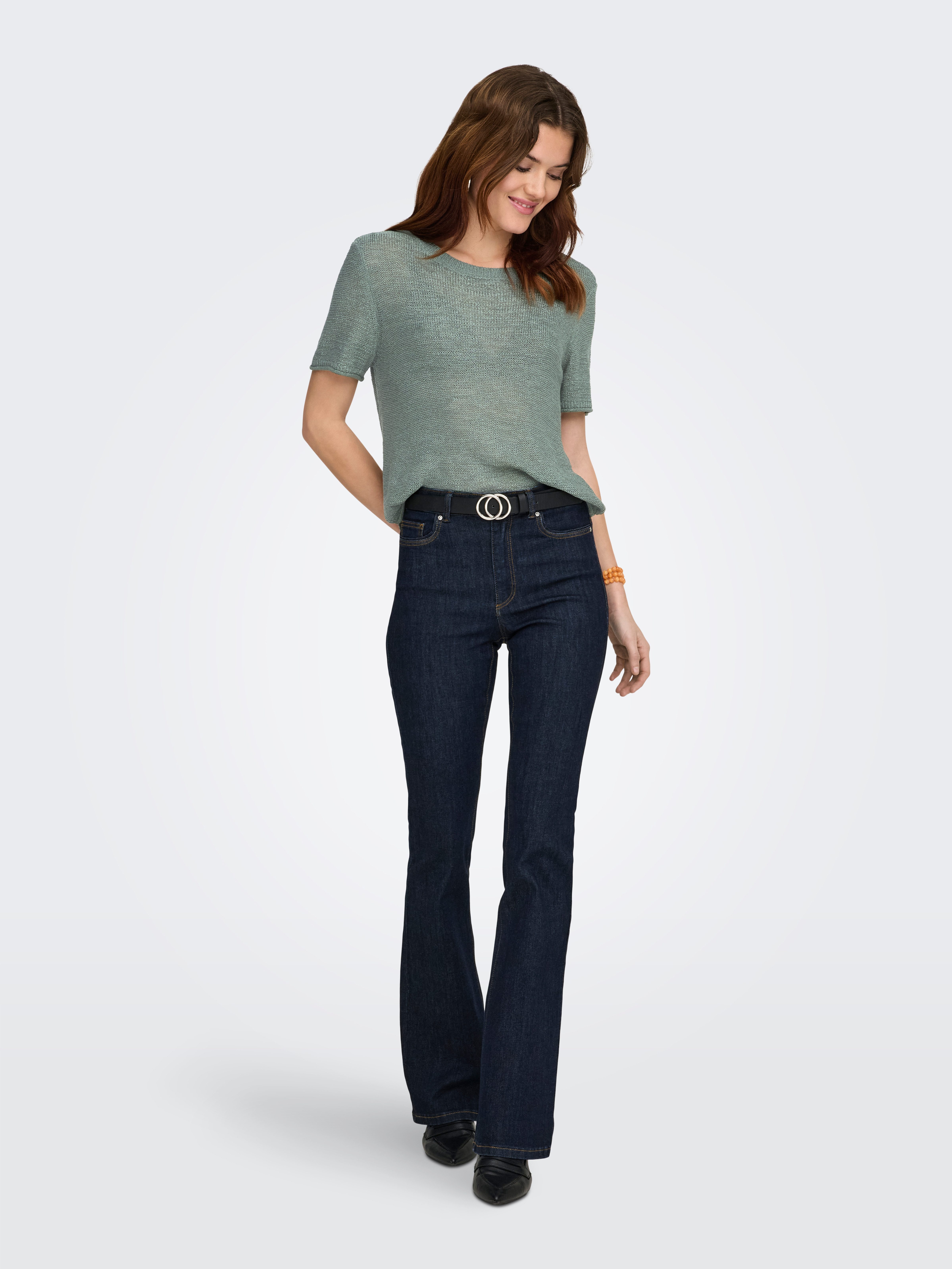 ONLY Kurzarmpullover ONLSUNNY S/S PULLOVER NOOS KNT Kunstfaser, regular fit