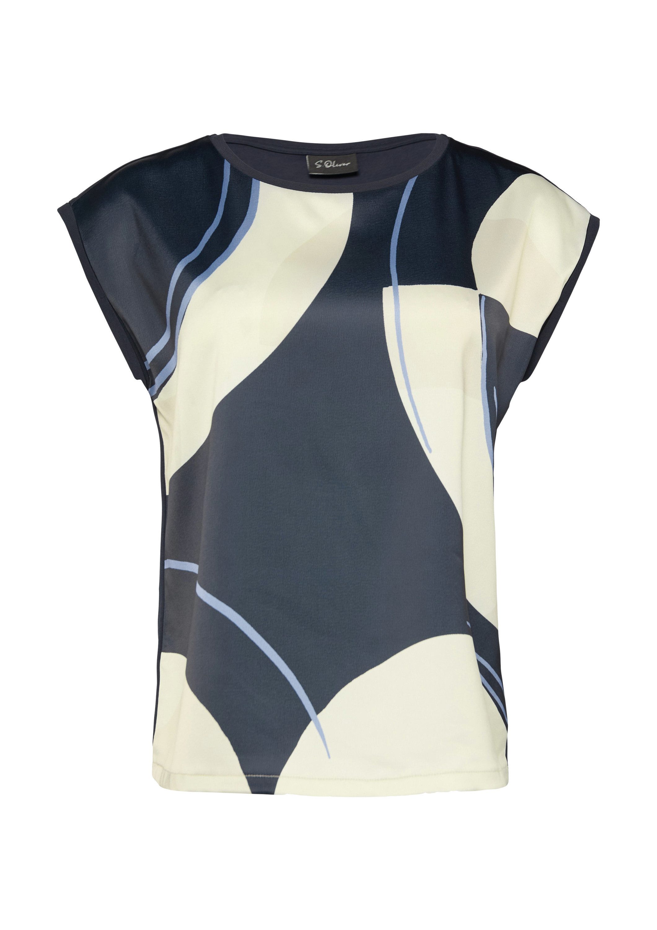 s.Oliver Kurzarmshirt T-Shirt Ärmelloses Shirt im Fabricmix günstig online kaufen