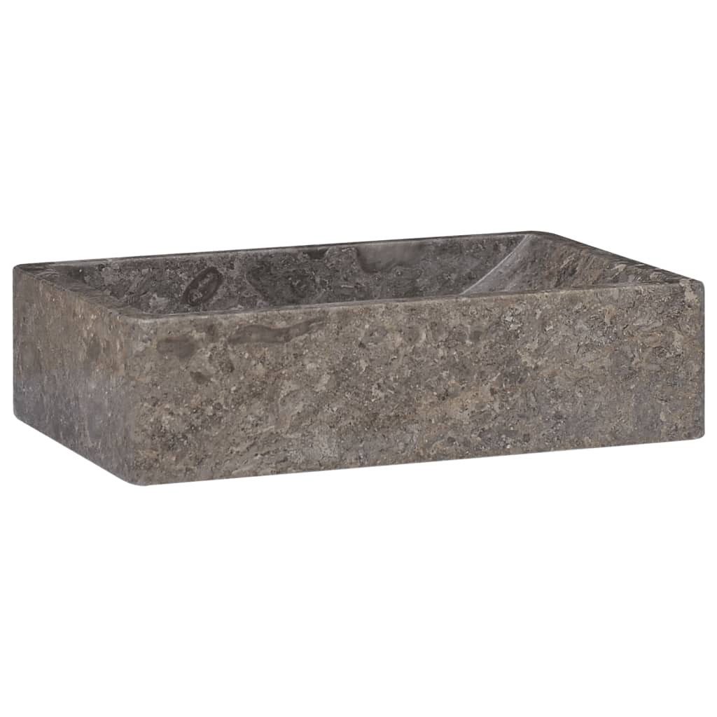 vidaXL Waschbecken, Waschtisch 45x30x12 cm Marmor Hochglanz-Grau
