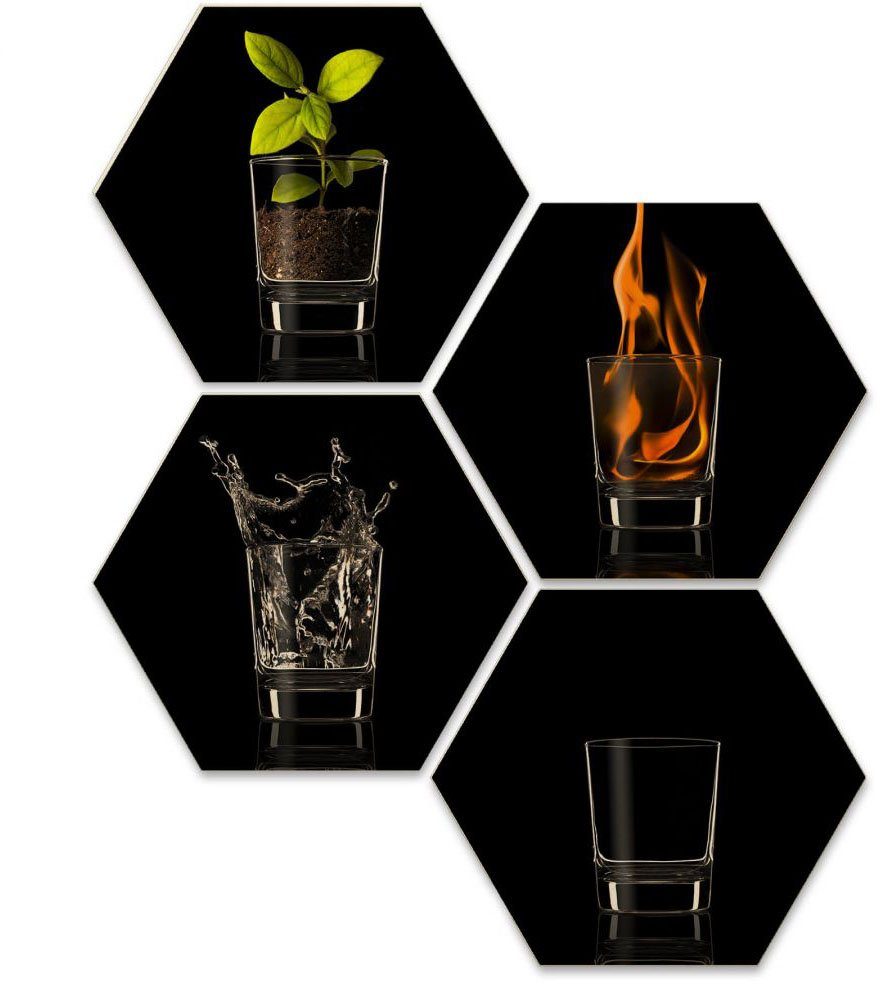 Wall-Art Mehrteilige Bilder The Four Elements Vier Elemente, (Set, 4 St) | Bilder