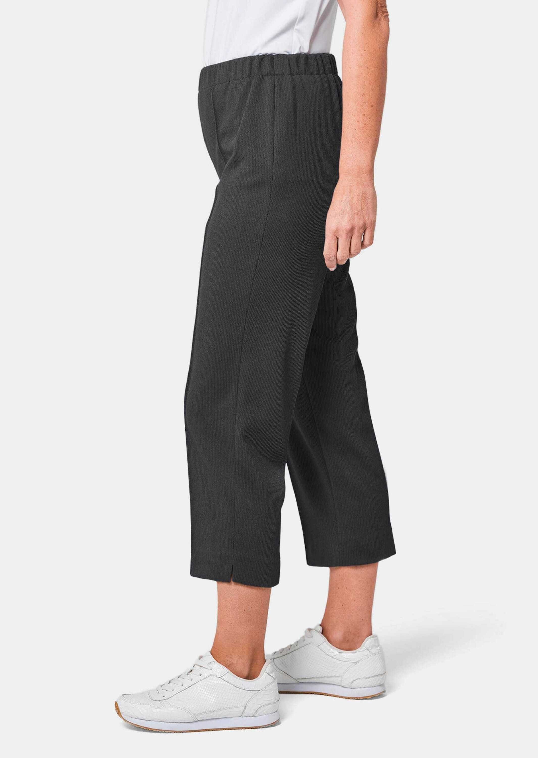 GOLDNER Caprihose Kurzgröße: Sportive 7/8-Hose mit Biesen Stoffhose mit Schlupfbund, Biesen und Wadenlang