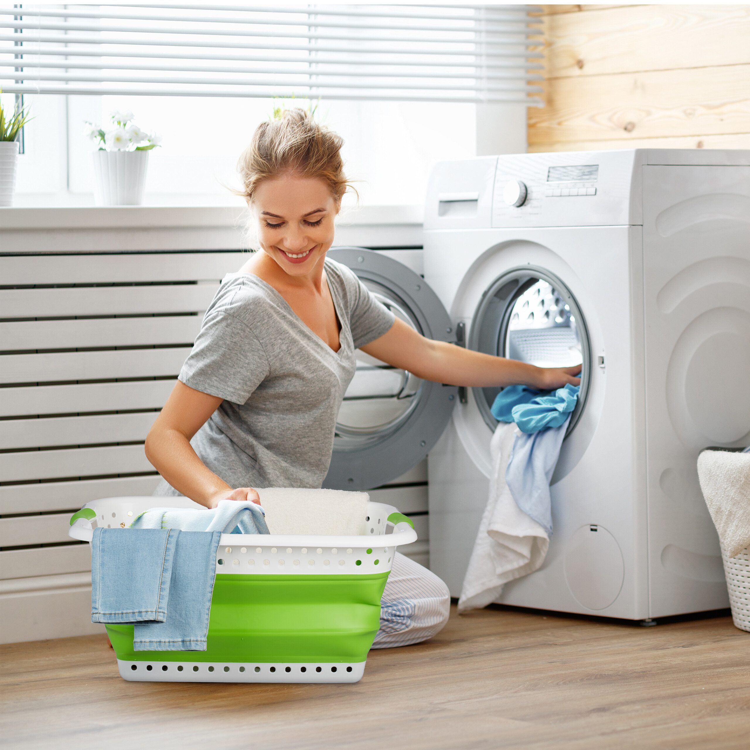 relaxdays Wäschekorb Faltbarer Wäschekorb 36 Liter günstig online kaufen