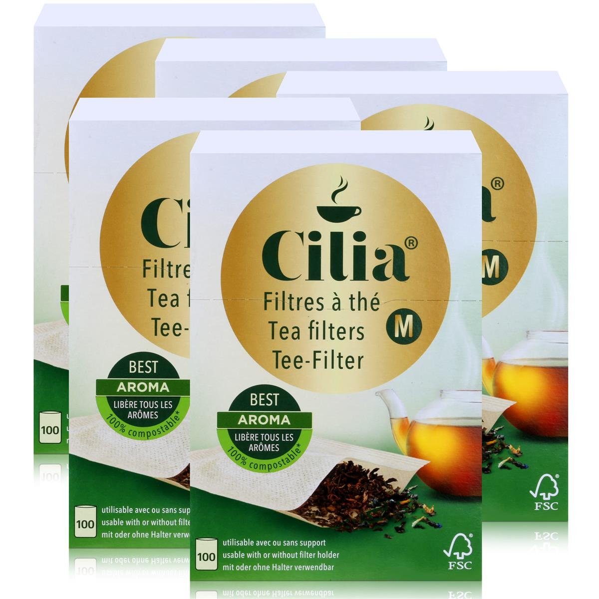 Cilia Teesieb CILIA® Teefilter 100Stk. Grösse M mit/ohne Halter verwendbar (5er Pac | Teesiebe