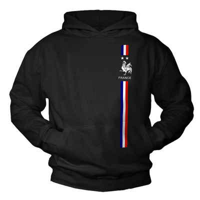 MAKAYA Kapuzenpullover Frankreich Flagge Fußball Trikot T-Shirt mit Kapuze Fahne Pullover mit Druck