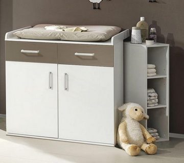 Storado Babyzimmer-Komplettset Babyzimmer Set komplett „Sienna“ weiß matt / flieder 7 tlg. Babymöbel