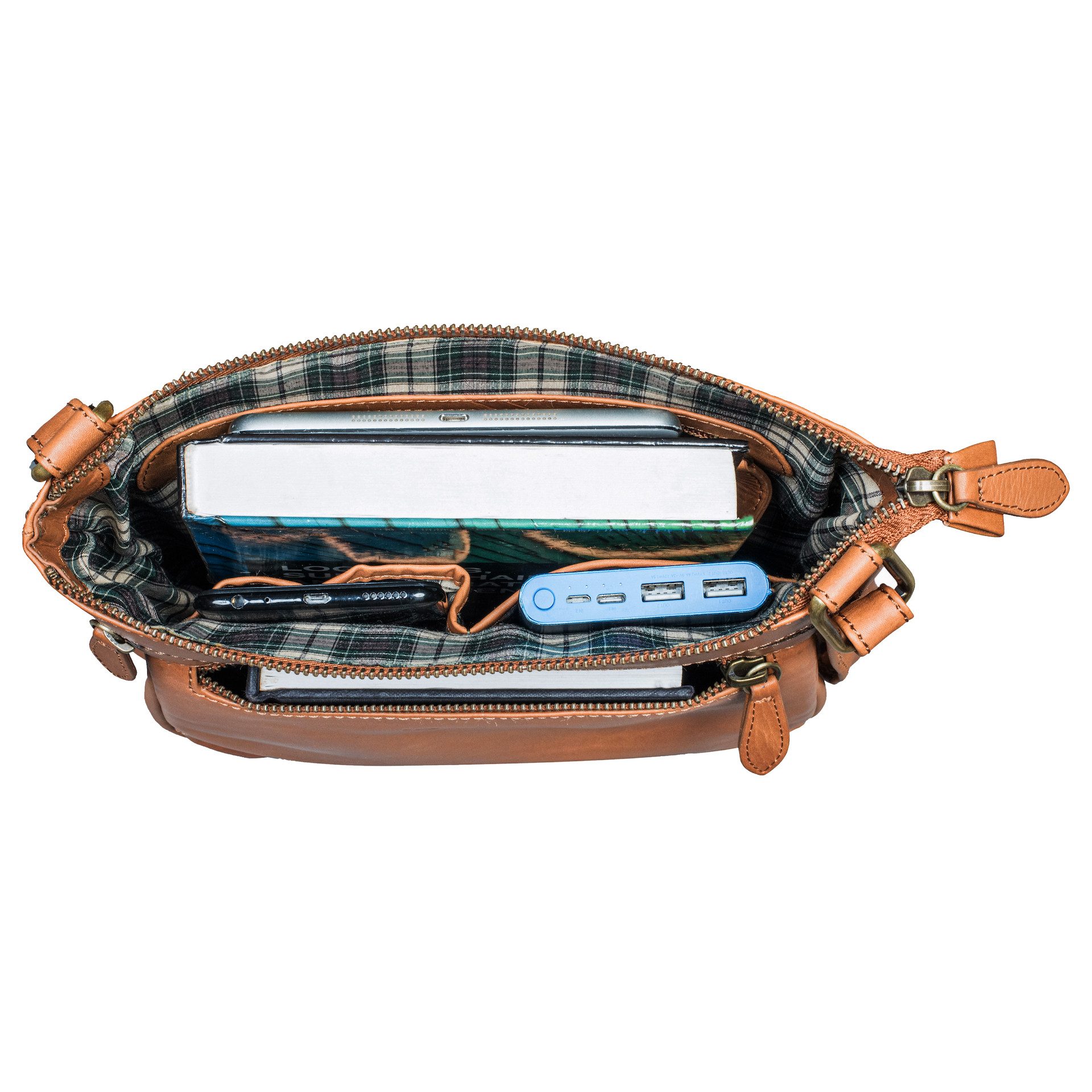 Benthill Umhängetasche Damen Echt Leder Handtasche Schultertasche Ledertasche Umhängetasche, Schultergurt / Umhängegurt Reißverschlussfach – Bild 3 von 5