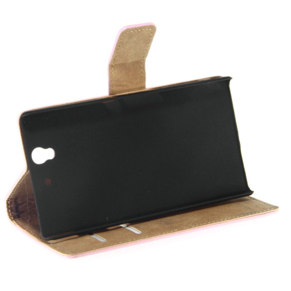 Handytasche Book Case Handyhülle für Sony Xperia Z Pink Lederhülle 4250710507894 (Book Cover)