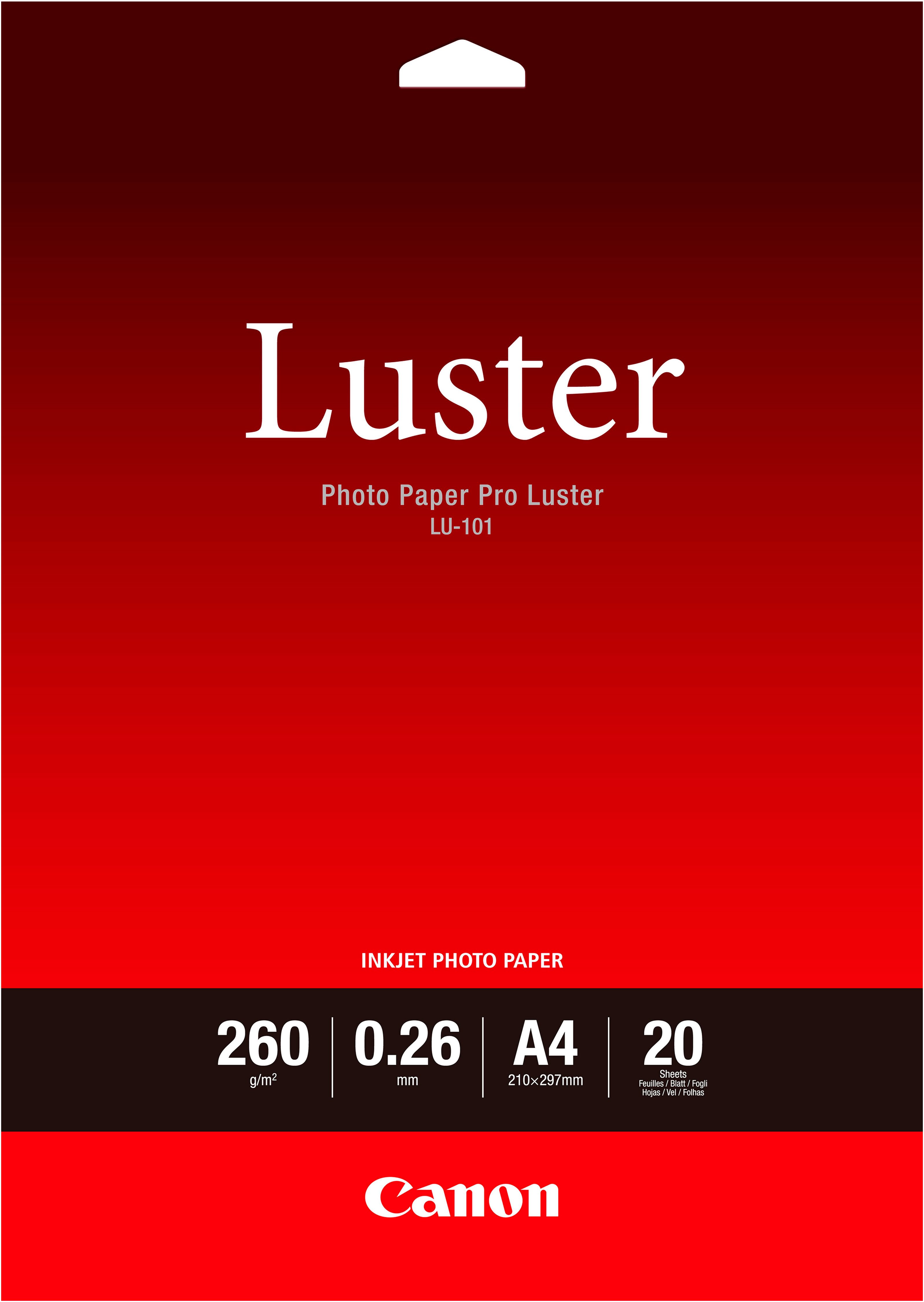Canon Fotopapier LU-101 Luster Pro A4 - 20 Blatt