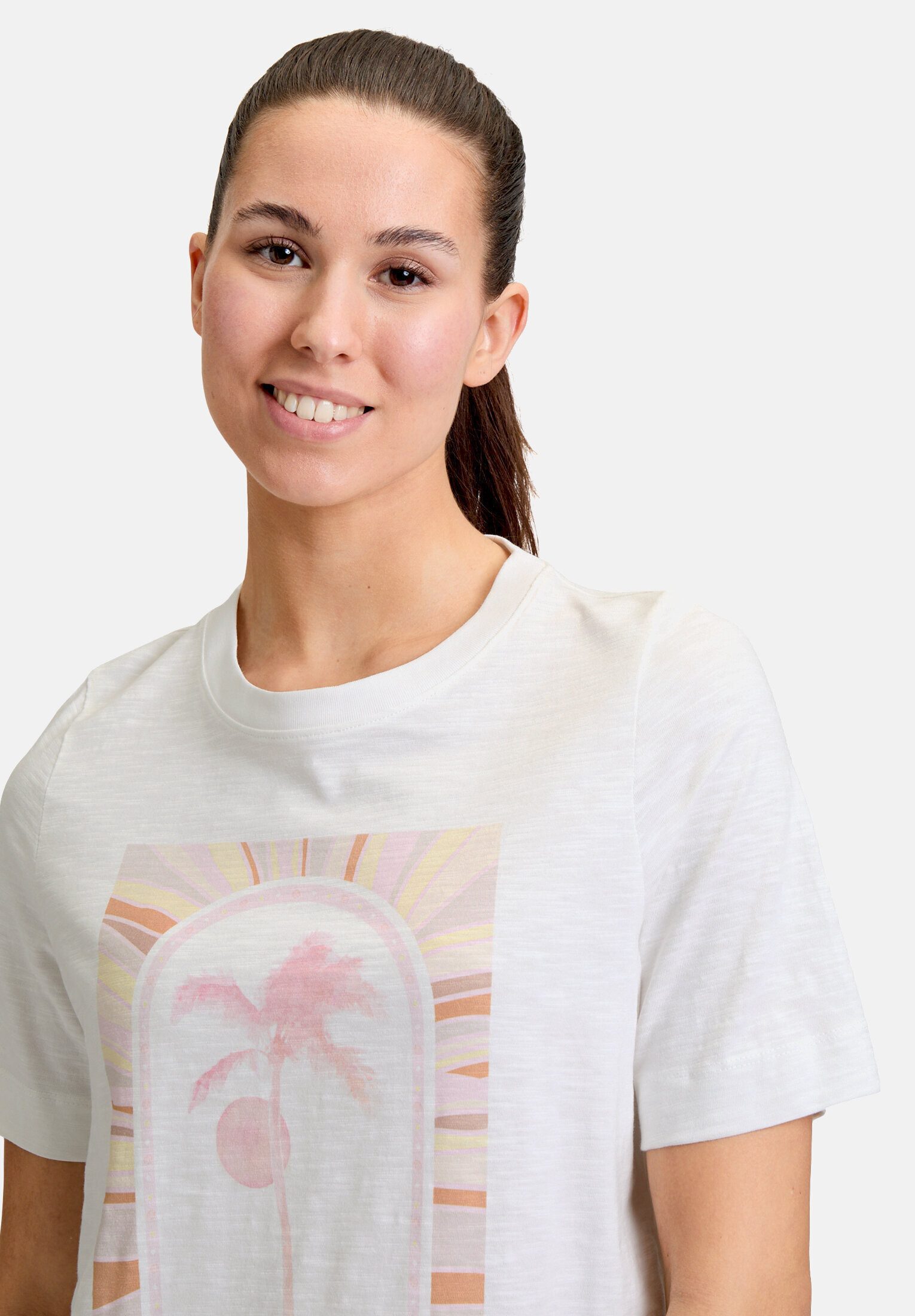 Cartoon Kurzarmshirt Damen mit Rundhalsausschnitt (1-tlg) Placement