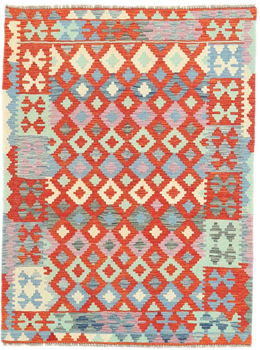 Orientteppich Kelim Afghan 124x164 Handgewebter Orientteppich, Nain Trading, rechteckig, Höhe: 3 mm