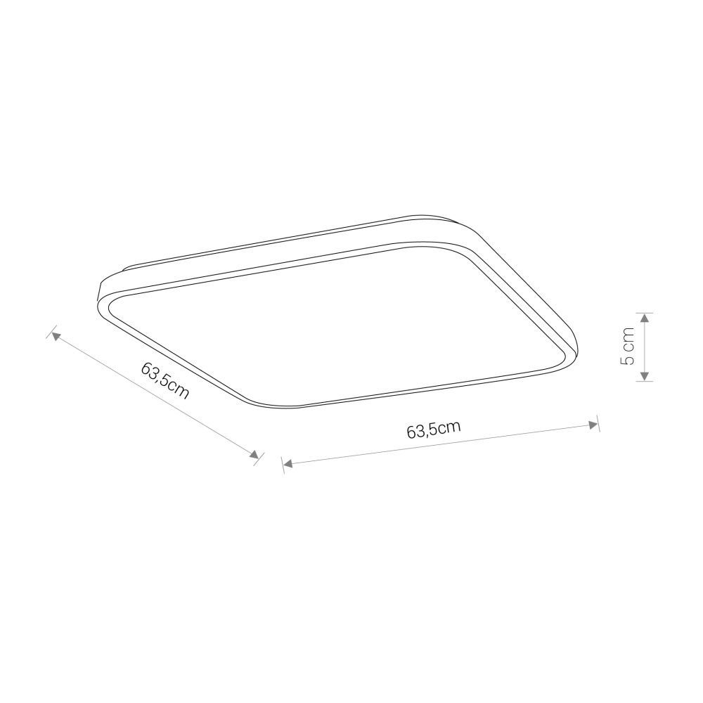 Licht-Erlebnisse Deckenleuchte LUKE, LED fest B:63,5cm IP44 LED Metall Warmweiß, Deckenlampe Badezimmer integriert, 6000lm groß