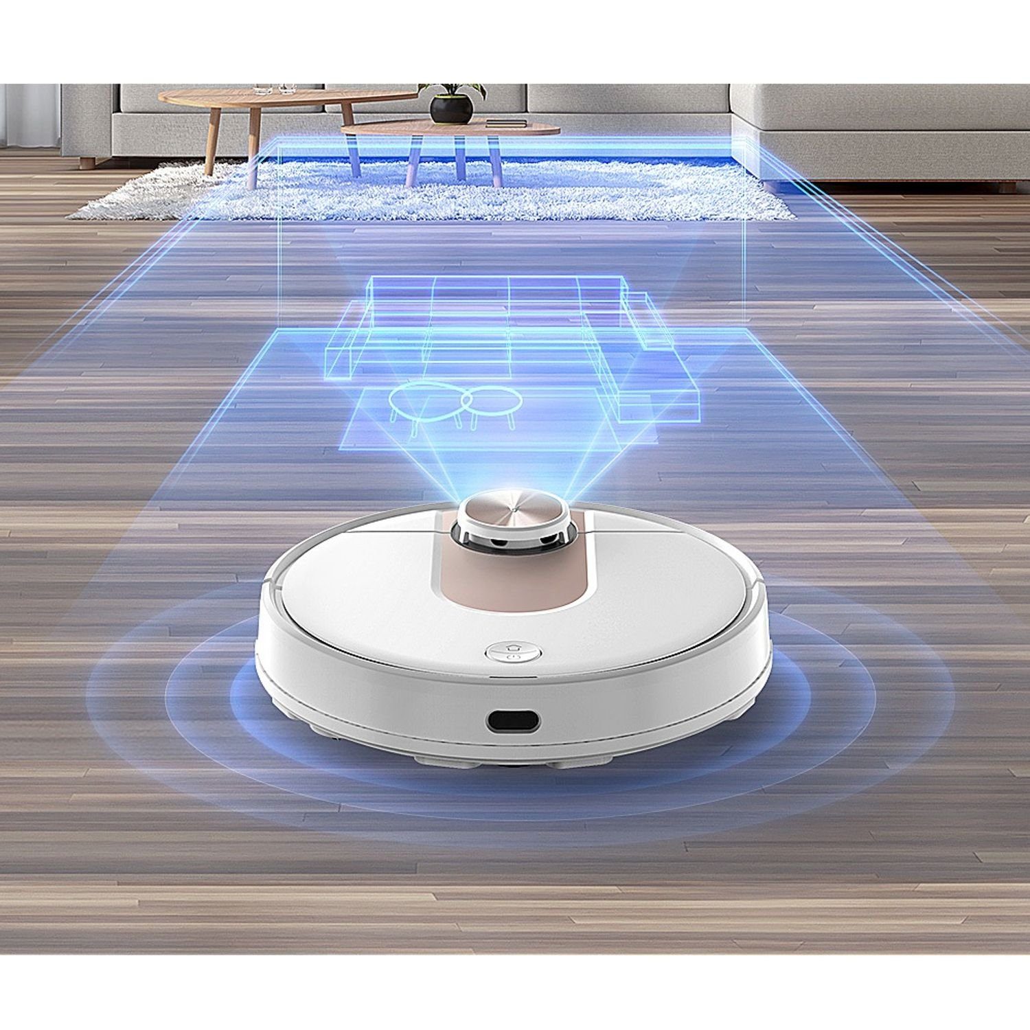2.200 iOS Saugroboter Staubsauger 33 Intelligenter LDS Android App Cleaner Vacuum und Robot mit W, für Wassertank, beutellos, Wischfunktion Saugroboter VIOMI 12 Pa, SE