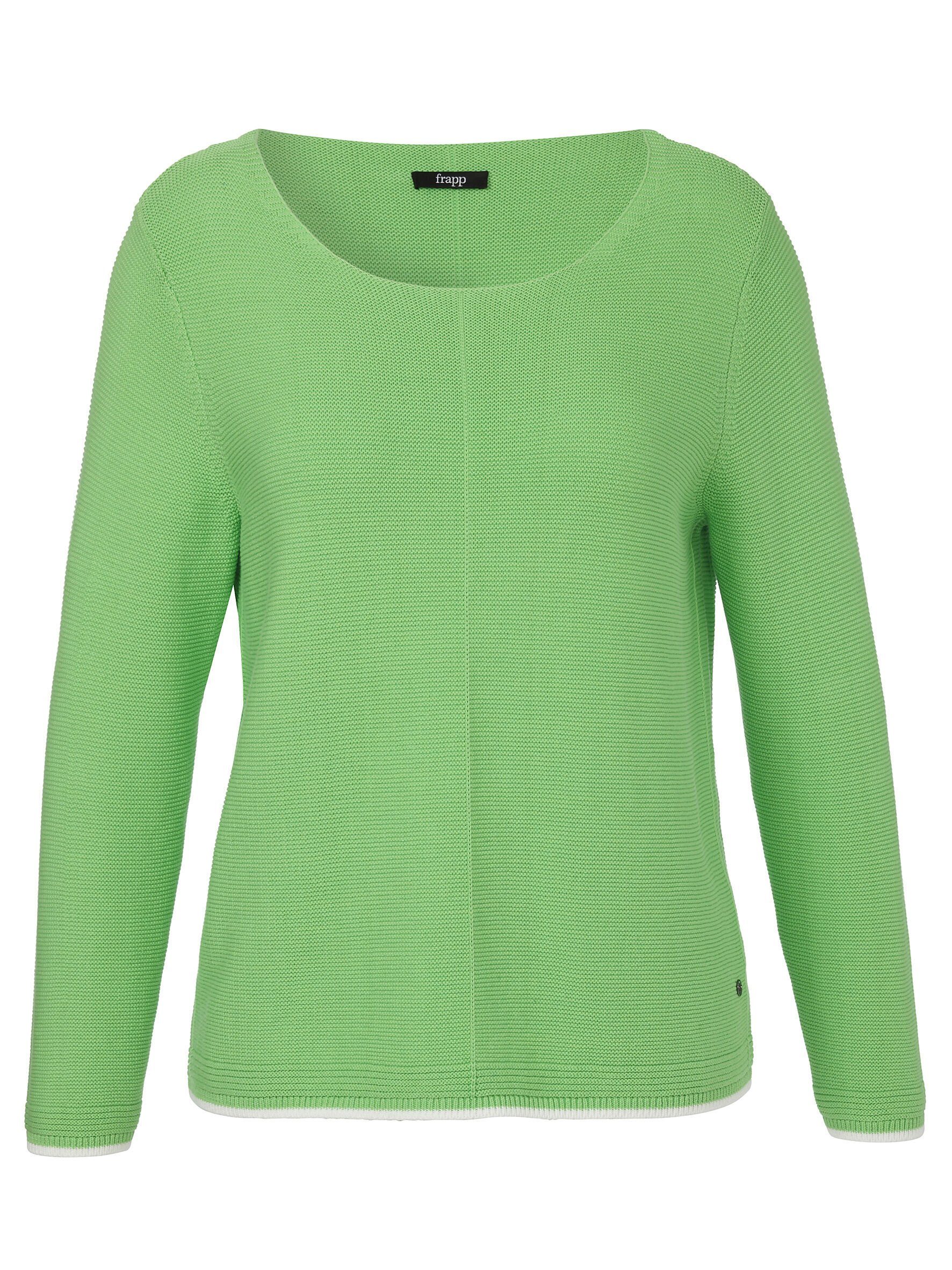 FRAPP Rundhalspullover in unifarbenem Stil