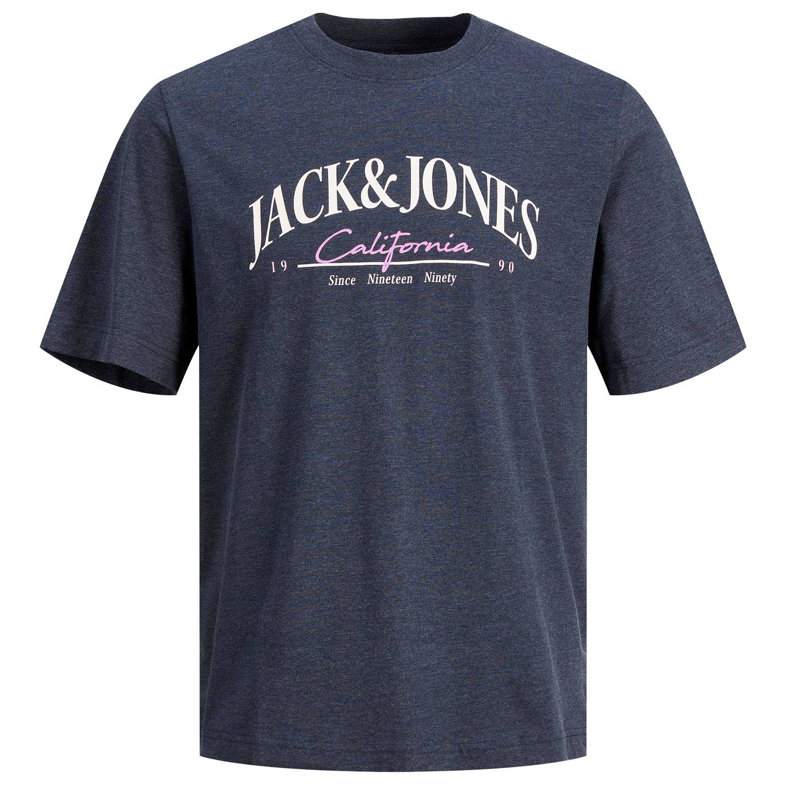 JORPALMA Herren Große Logo Größen Jack Rundhalsshirt T-Shirt Jack&Jones navy & Jones melange