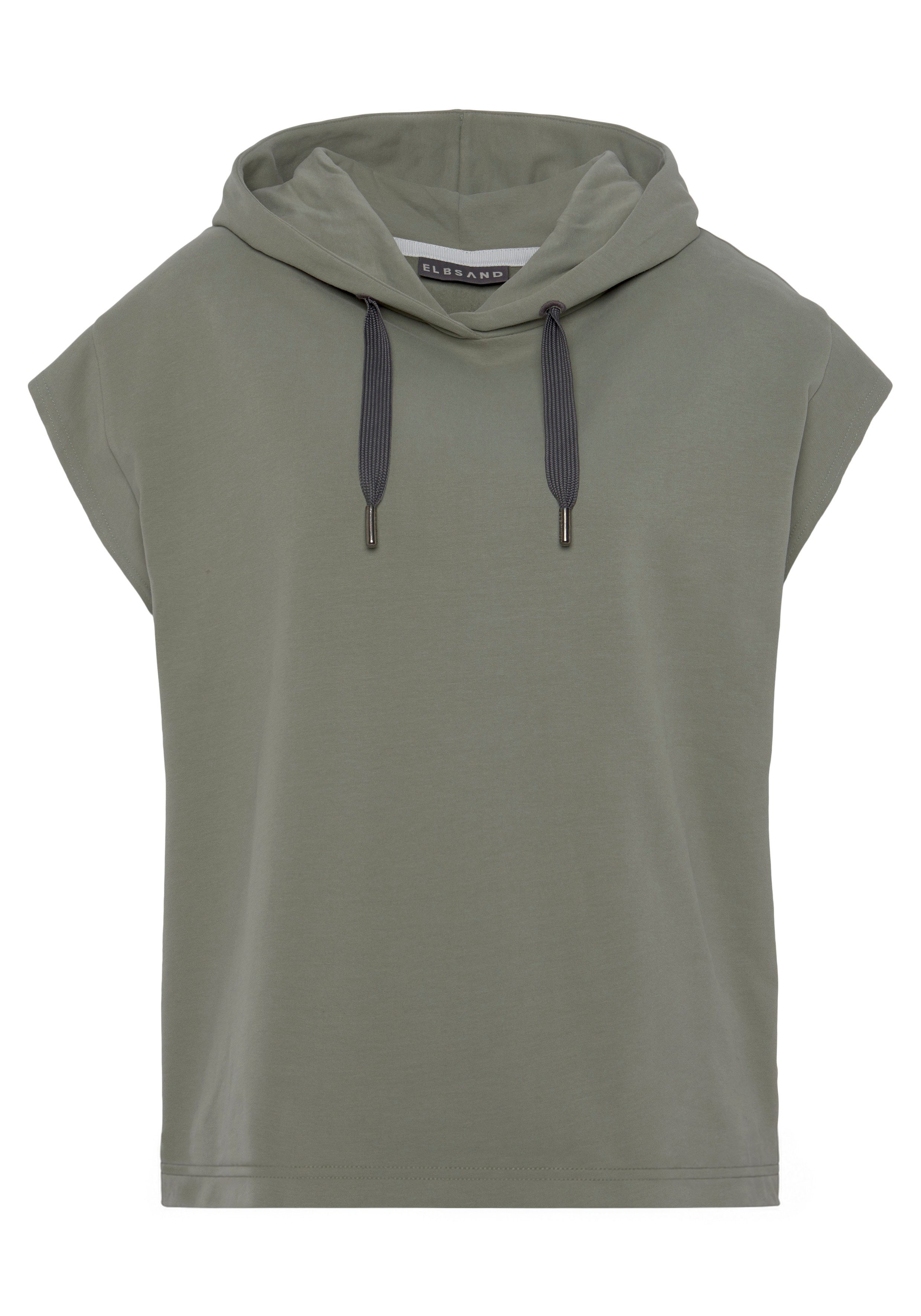 Elbsand Kapuzensweatshirt Catia, kurzärmliger Hoodie mit Logodruck hinten