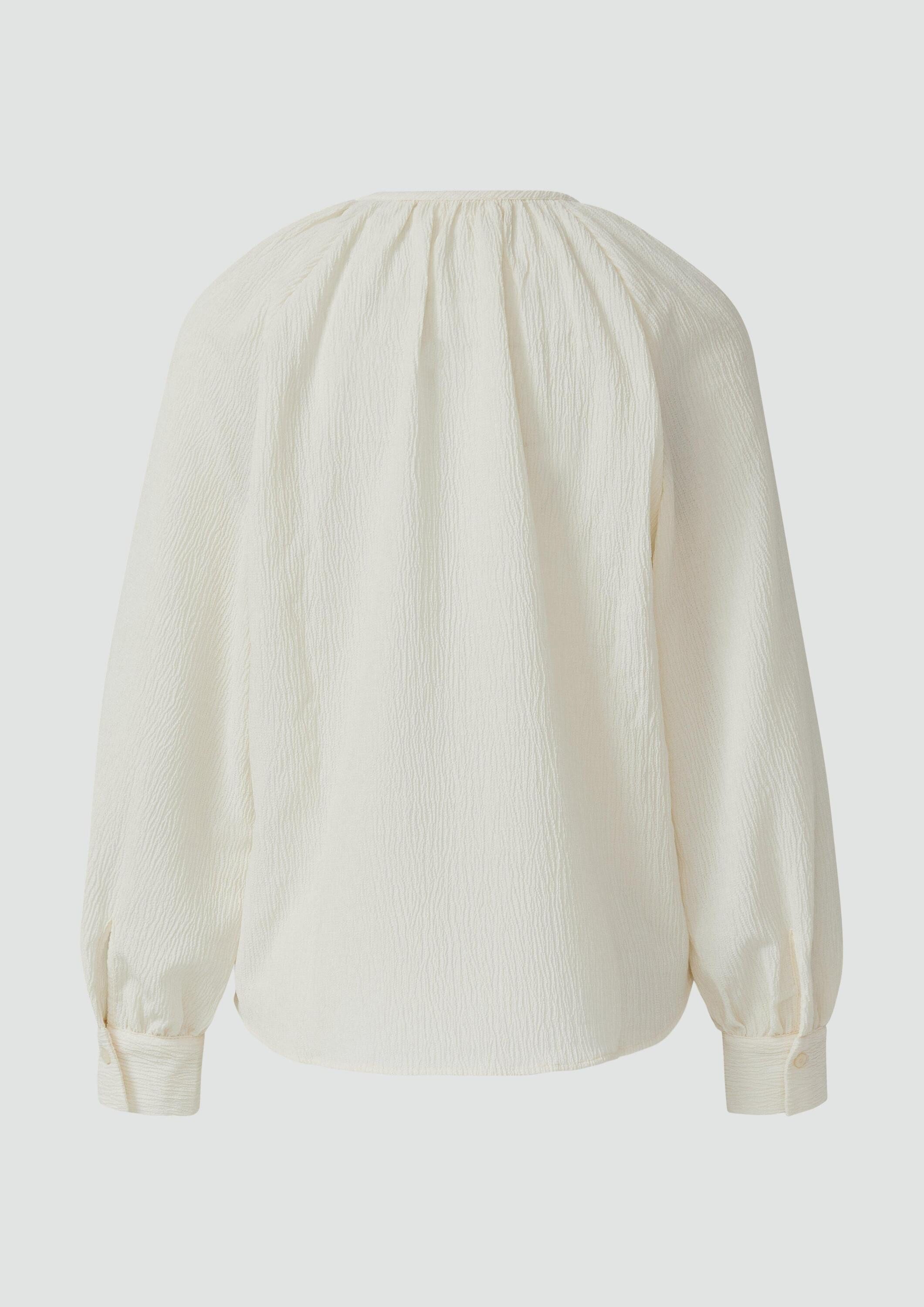 s.Oliver Langarmbluse Bluse Elastische strukturierte Bluse mit weitem Arm