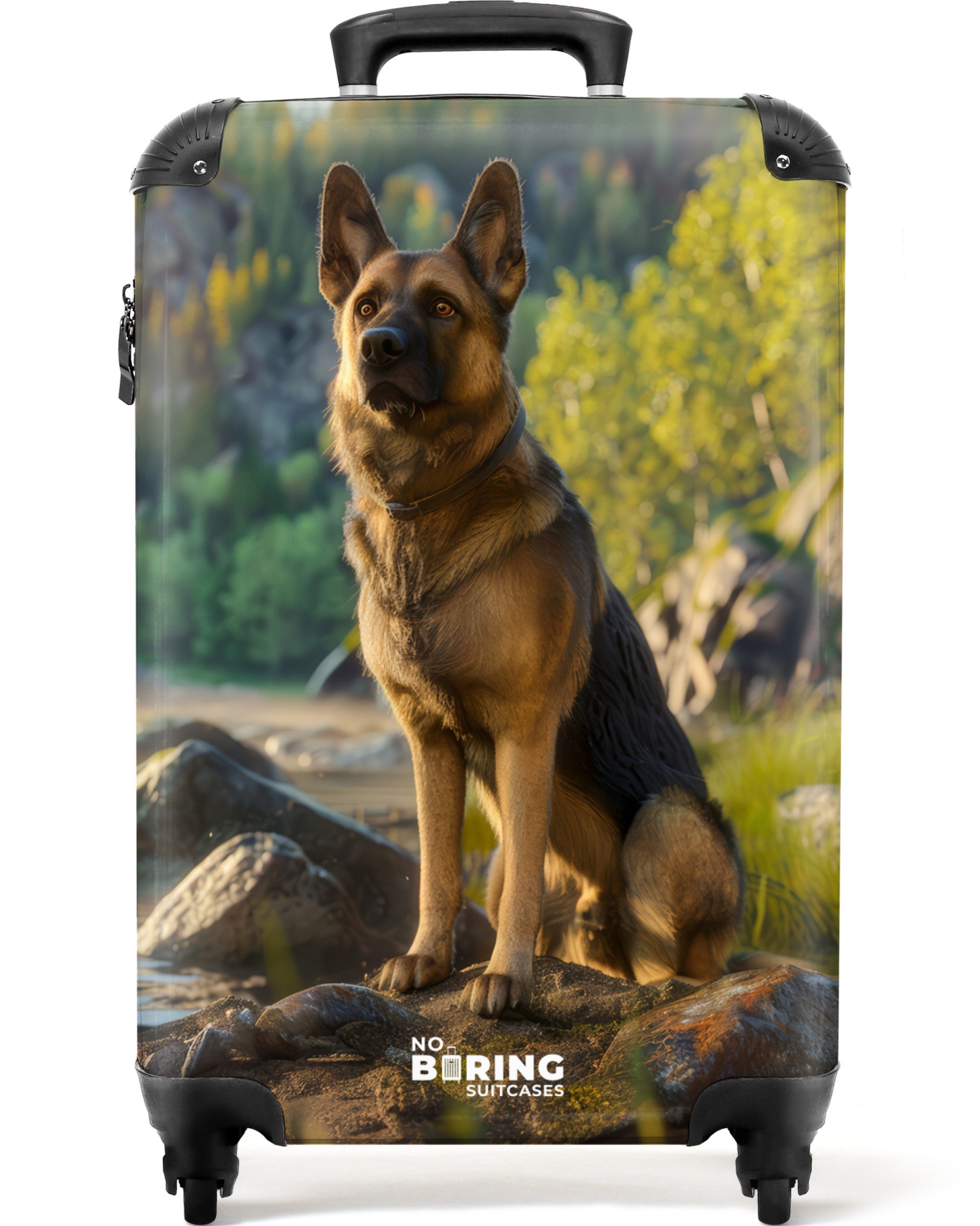 Kinderkoffer Schäferhund auf den Felsen beobachten 55x35x20cm