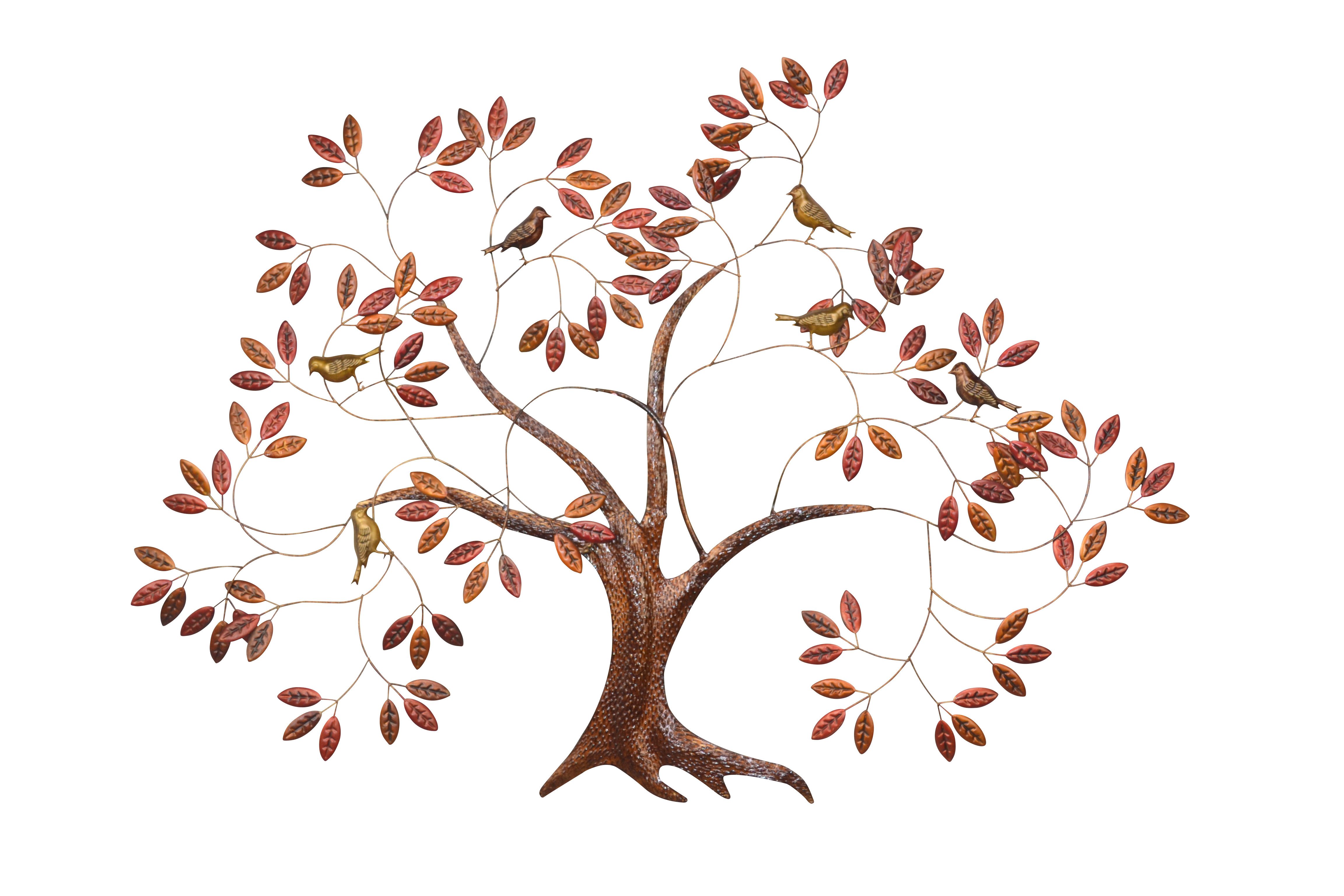 moebel-direkt-online Wanddekoobjekt Große Metalldekoration Baum mit Vögeln, detailreich, Breite 121cm