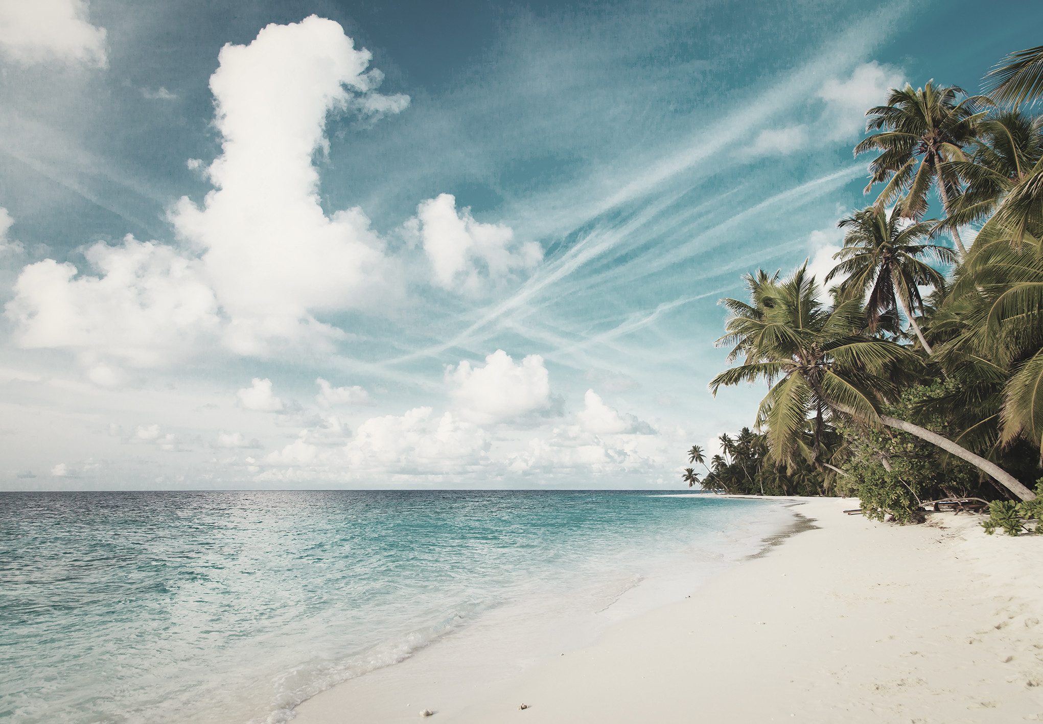 queence Fototapete Strand und Meer, glatt, Meer, bedruckt, realistisch, Motiv, (4 St), Wandpaneele, selbstklebend, Tapete, Sticker, Wanddeko, XXL-Fotomotiv