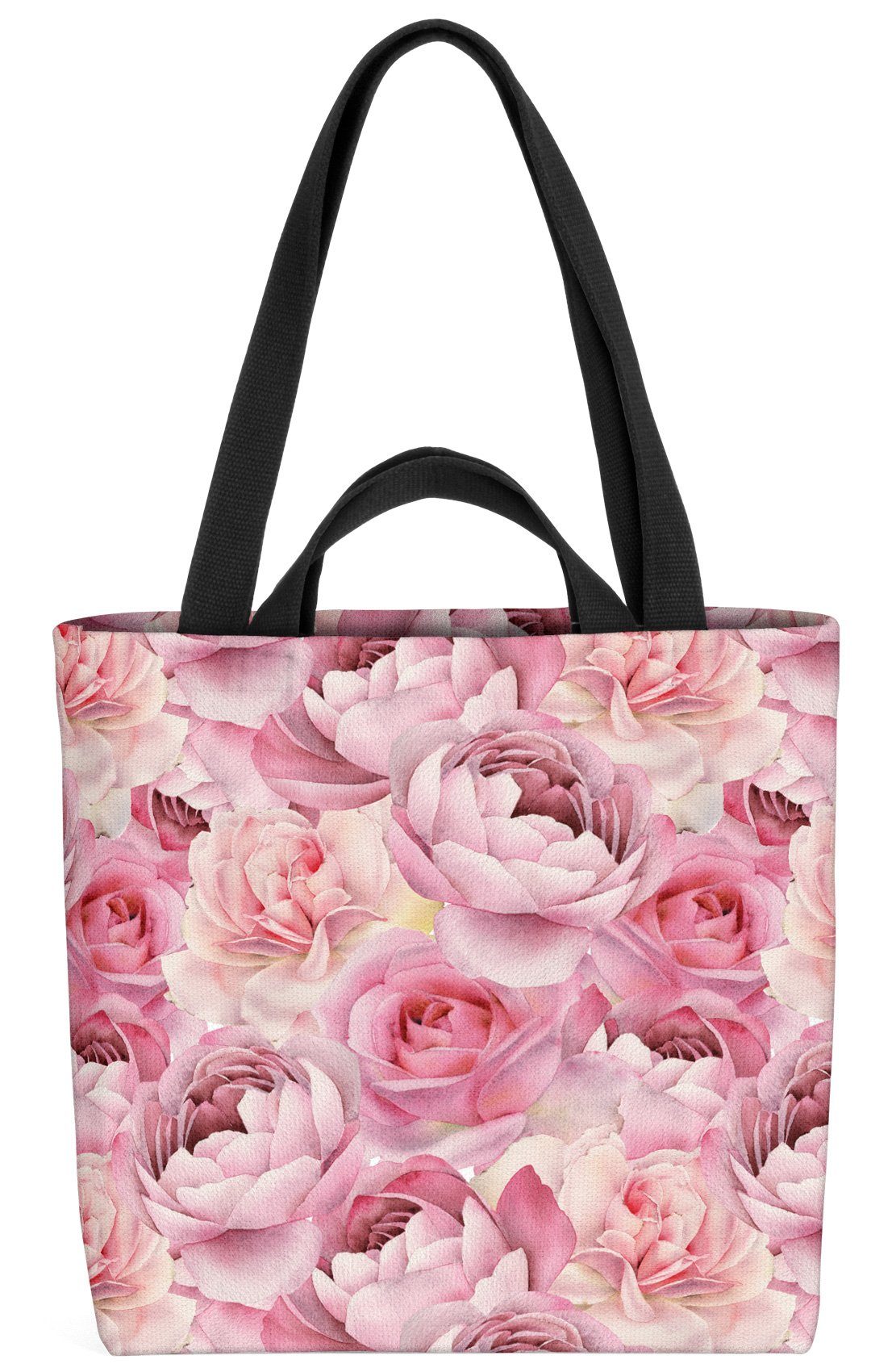 VOID Henkeltasche (1-tlg), Seerosen Teichrosen Blumen-Muster See-Rosen Garten-Teich Japan rose pink