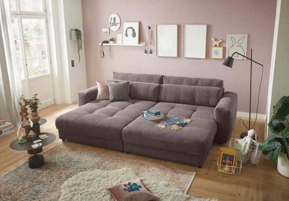 ED EXCITING DESIGN Big-Sofa Barura, mit Rückenkissen günstig online kaufen