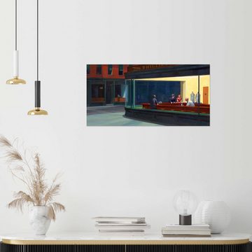 Posterlounge Wandfolie Edward Hopper, Nachtschwärmer, Bar Modern Malerei
