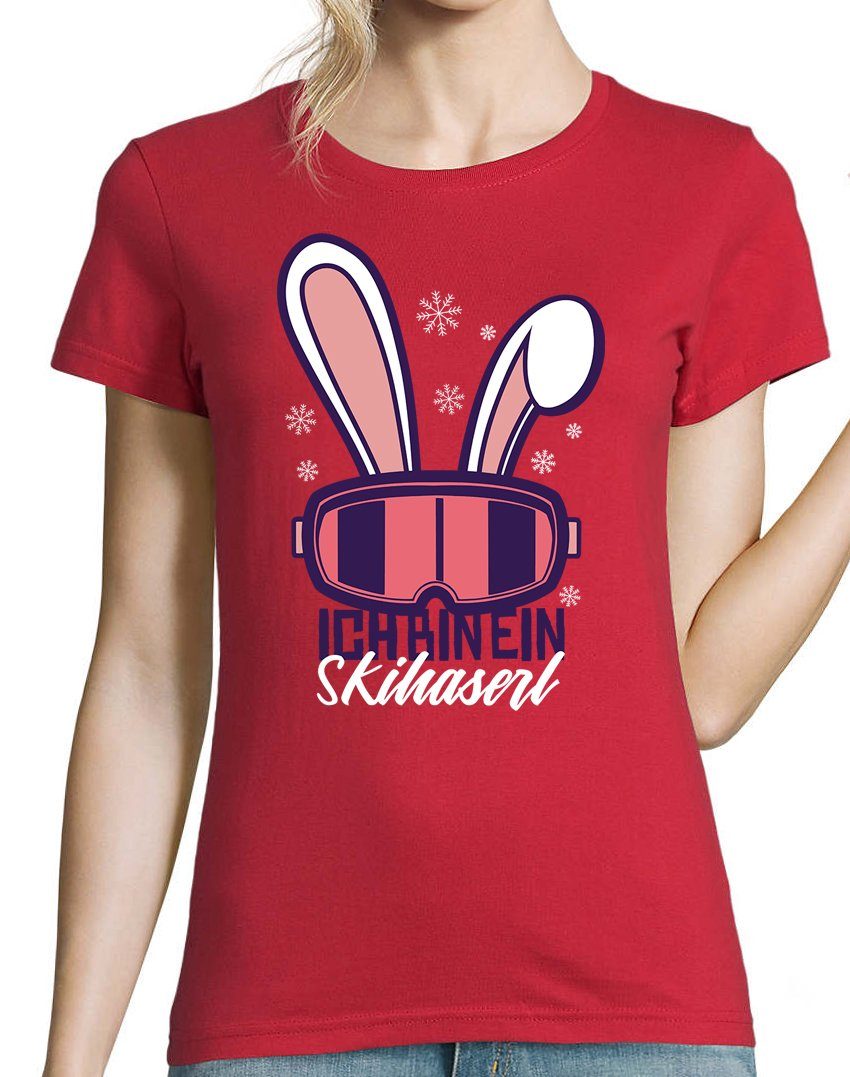 Youth Designz T-Shirt Ich Bin Ein Ski Haserl Damen Shirt mit trendigem Frontprint