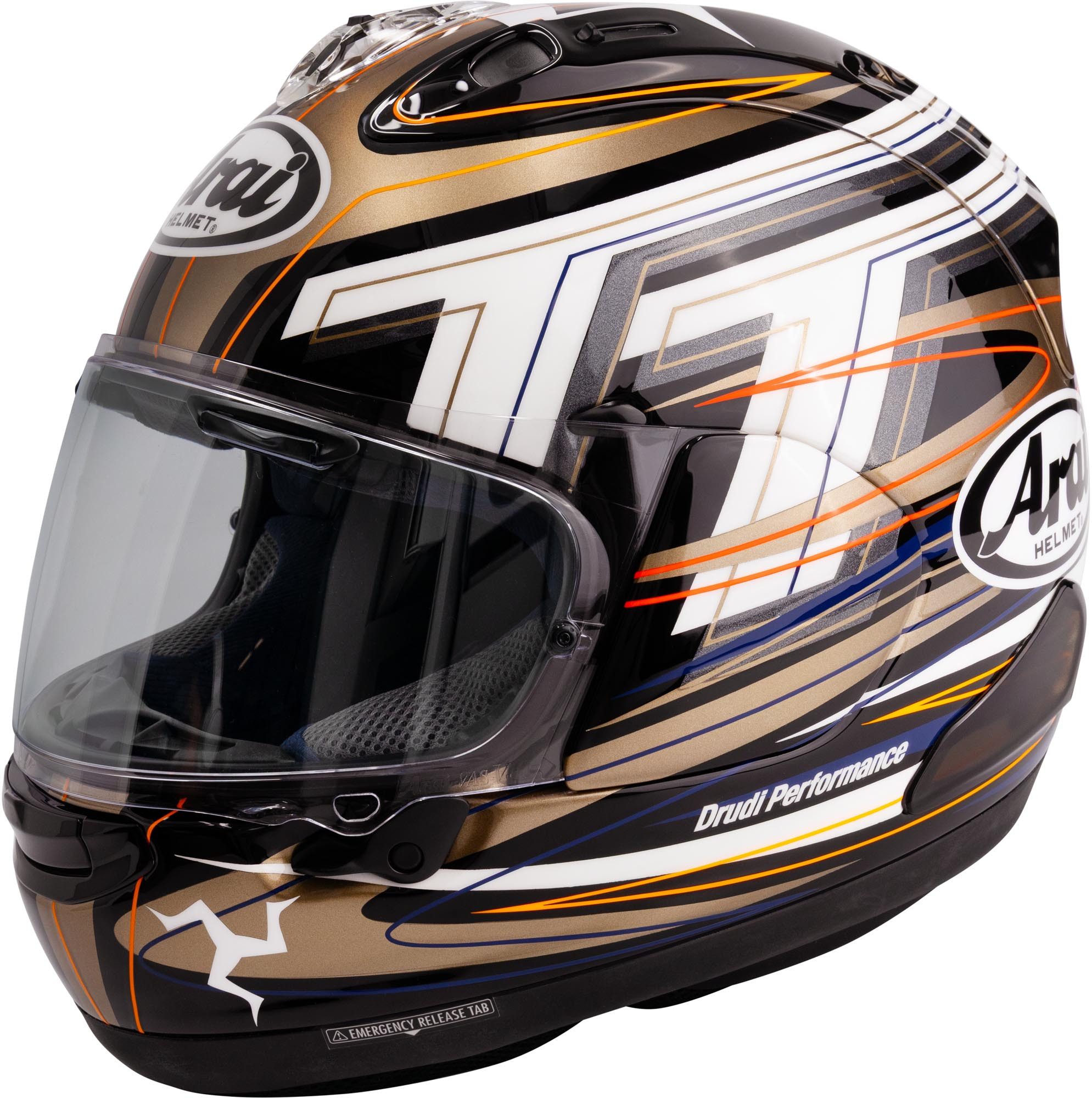 Arai Motorradhelm RX-7V Evo Isle Of Man TT 2026 Limited Editon Helm, vorbereitet für Kommunikationssystem,Notfallsystem-Polsterung (EQ