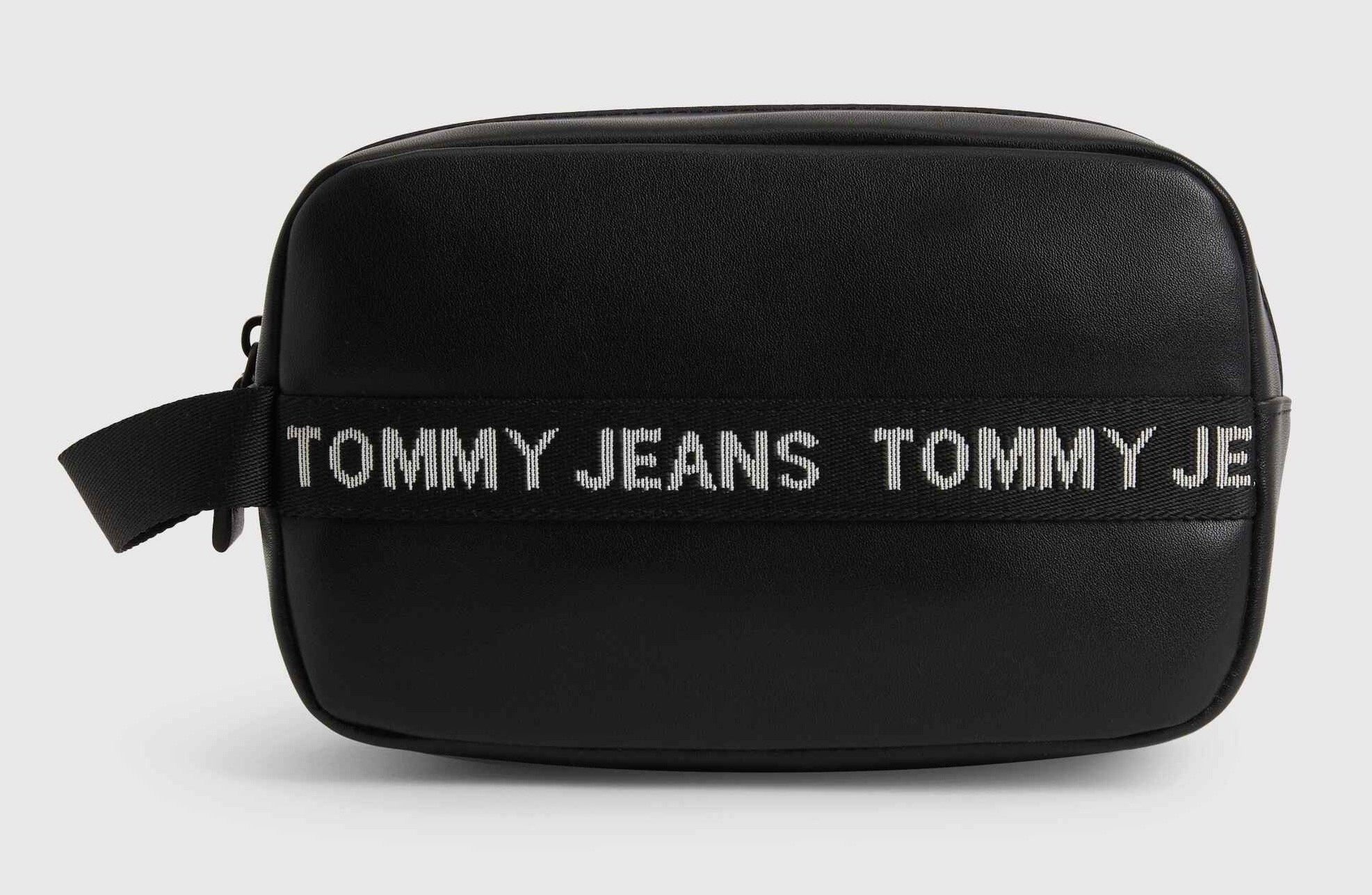 dezentem in LEATHER Jeans ESSENTIAL Kosmetiktasche Tommy WASHBAG, Stil TJM