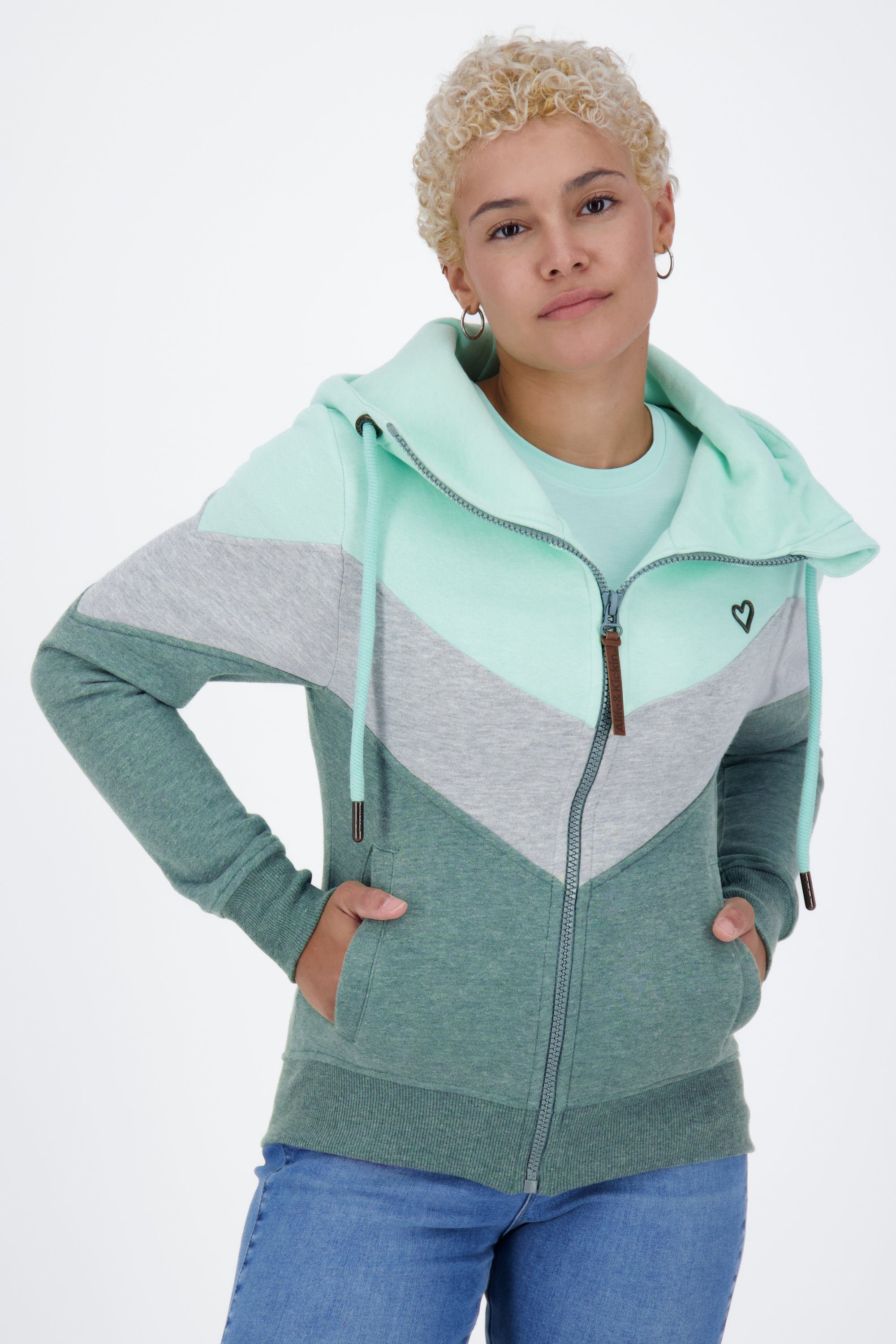 Sweatjacke pacific StellinaAK Sweatjacket Damen Alife & A melange Kickin Kapuzensweatjacke Kapuzensweatjacke,