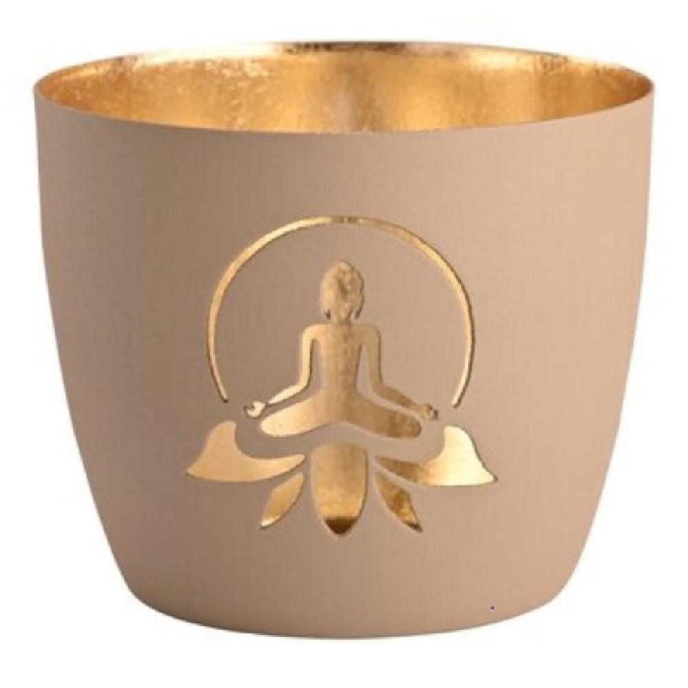 Giftcompany Windlicht Windlicht Madras Lotus Yoga Sandstone Gold günstig online kaufen