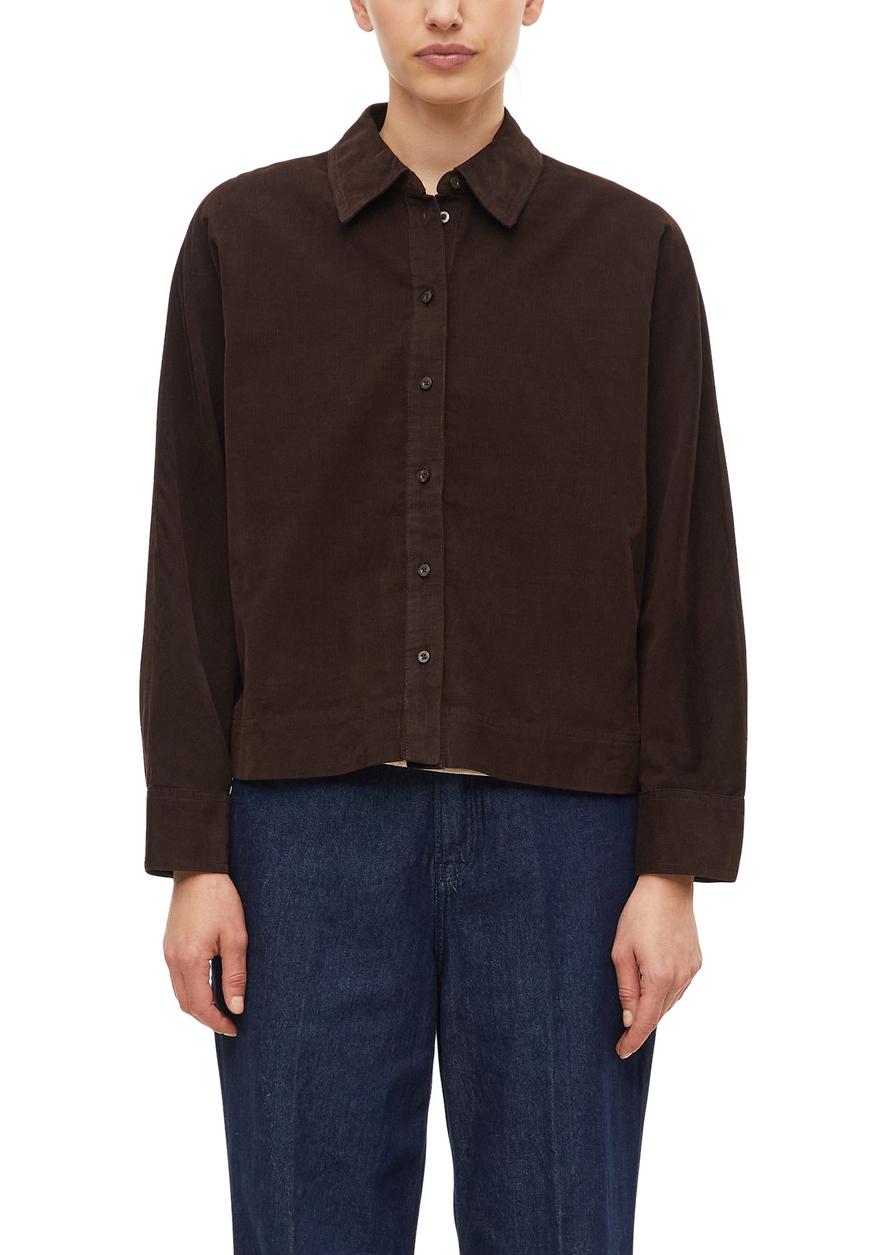 s.Oliver Langarmbluse Cordbluse mit Hemdkragen und Knofpleiste