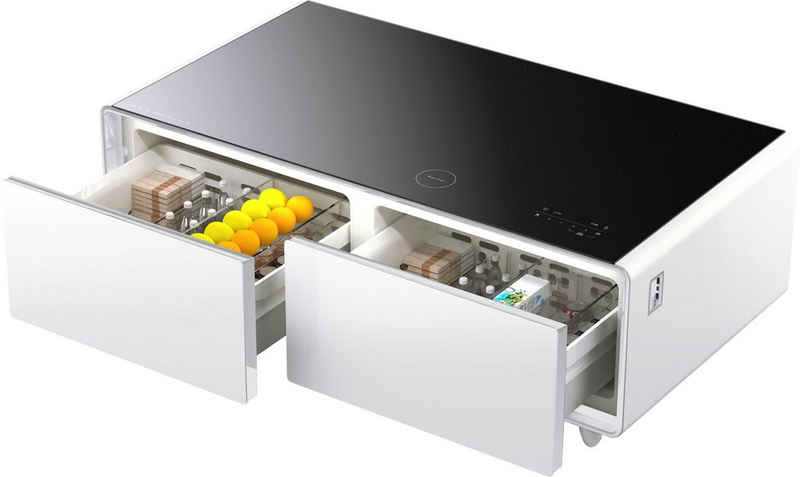 Caso Getränkekühlschrank 793, 46 cm hoch, 130,5 cm breit, Loungetisch mit Kühlfächern, Soundbar und Lademöglichkeiten