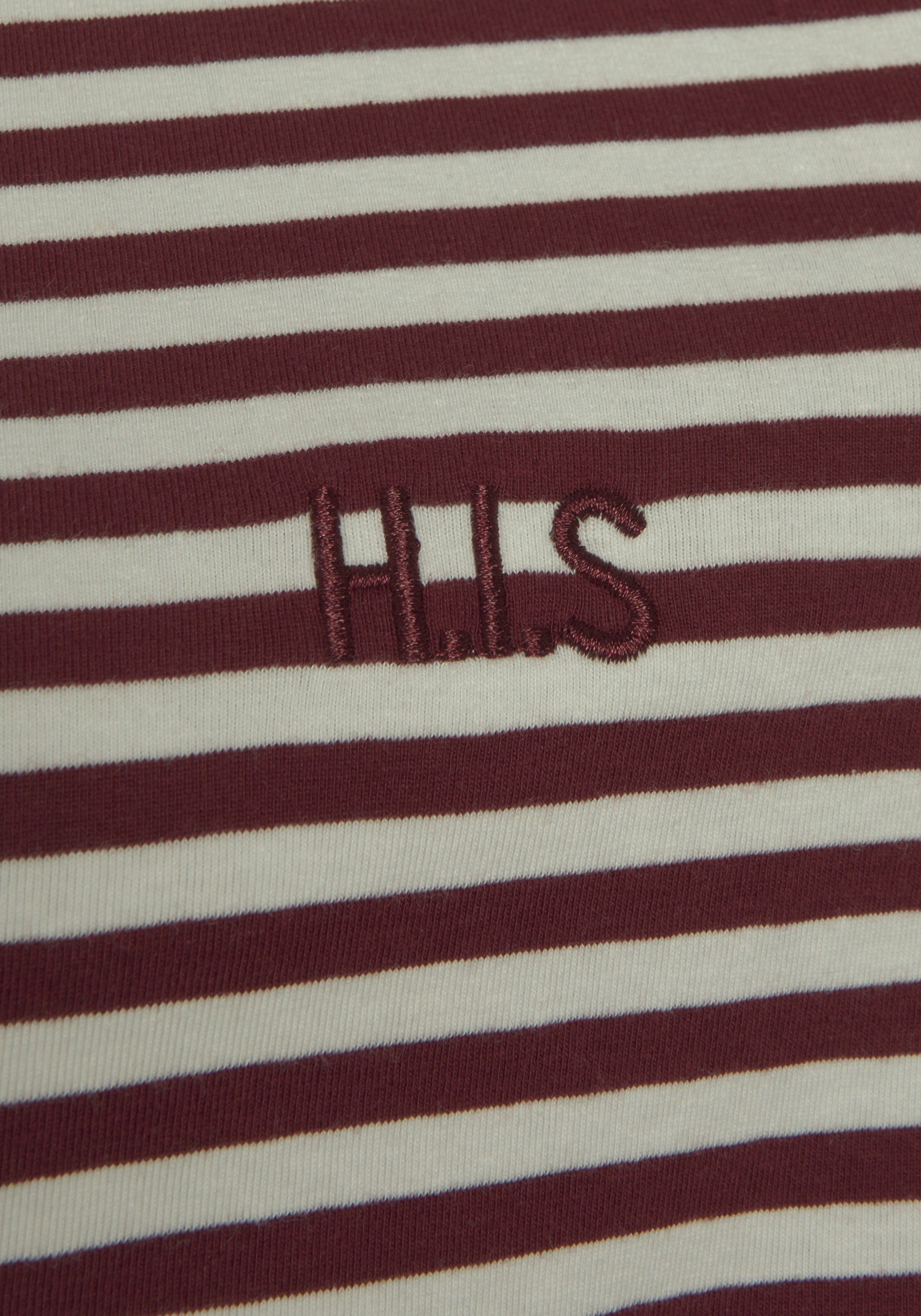 H.I.S Shorty (2 tlg) Brust der Logostickerei bordeaux auf mit