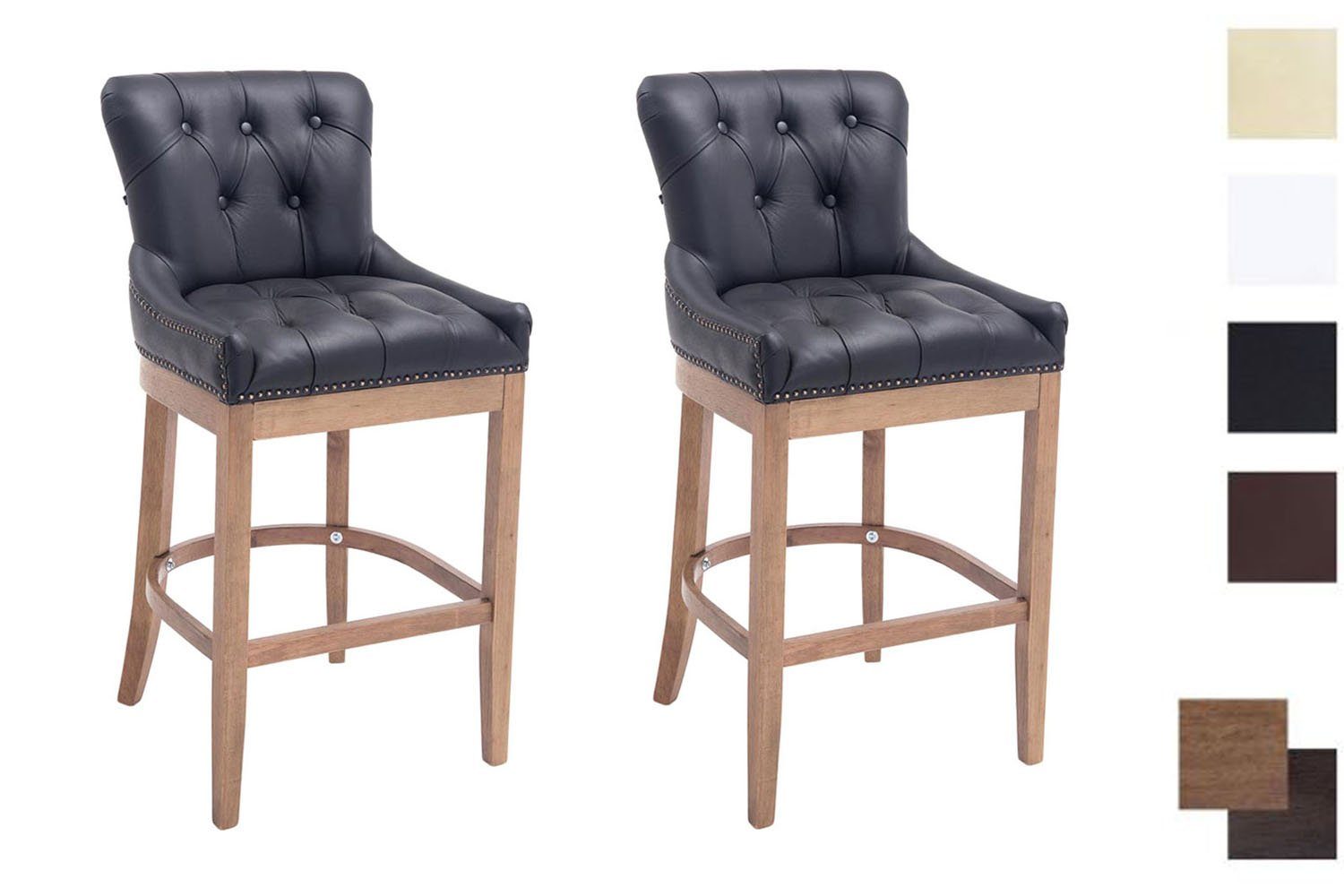 CLP Barhocker Lakewood Echtleder (2er Set, 2 St., 2er), gepolstert