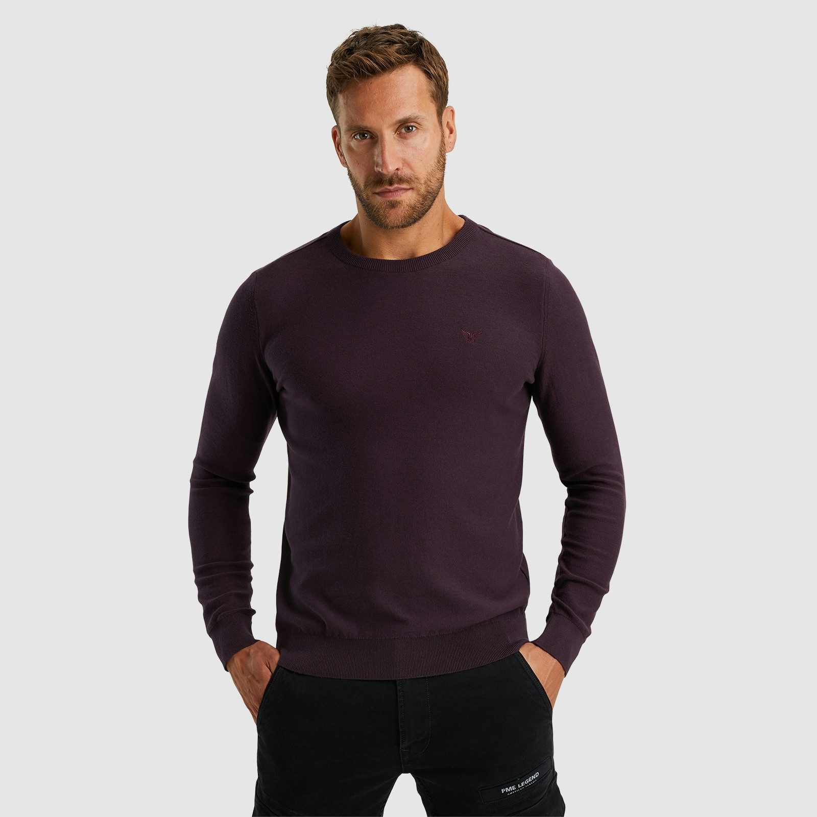 PME LEGEND Strickpullover mit Logostickerei günstig online kaufen