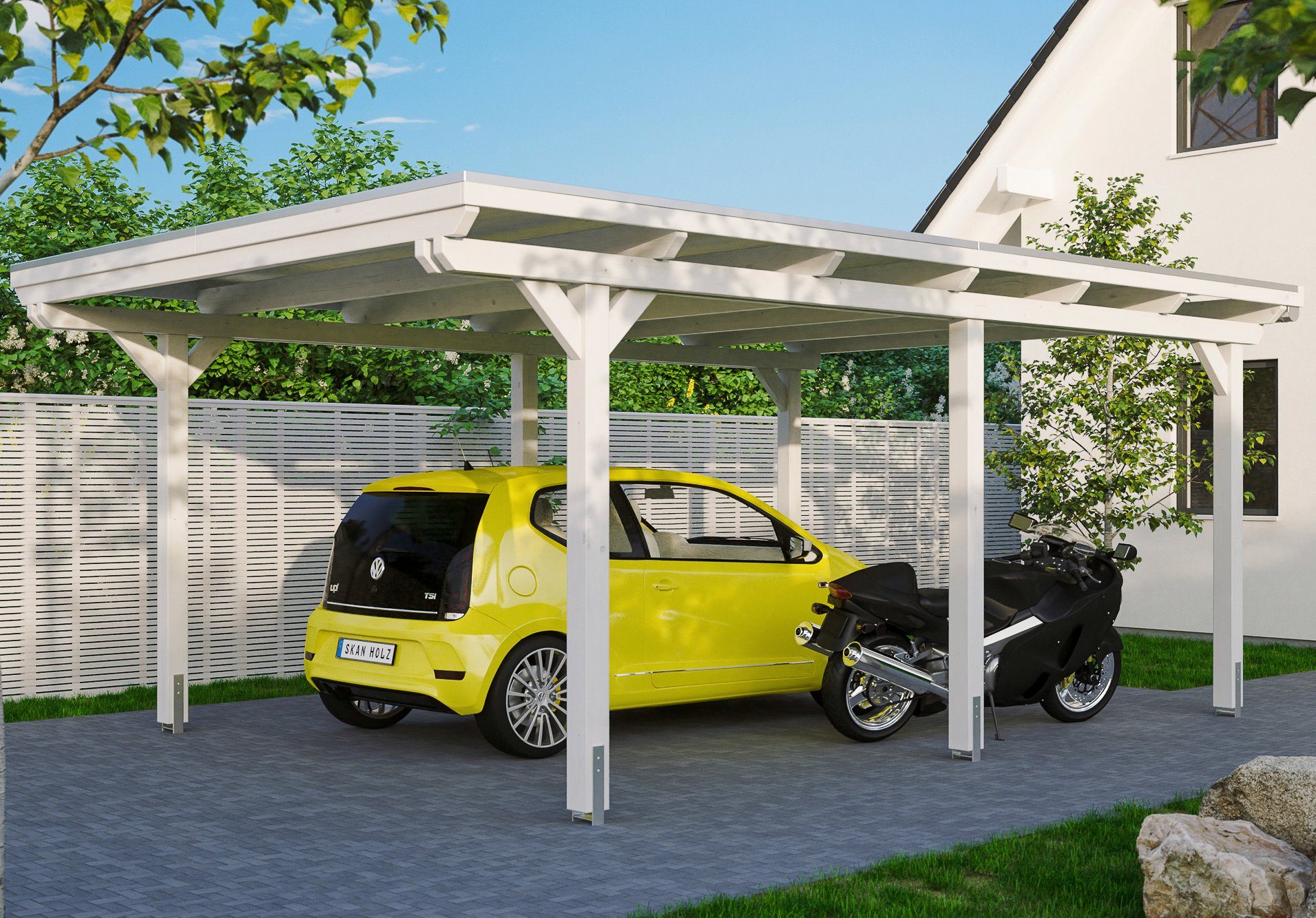 Skanholz Einzelcarport Emsland, BxT: 404x604 cm, 223 cm Einfahrtshöhe | Carports